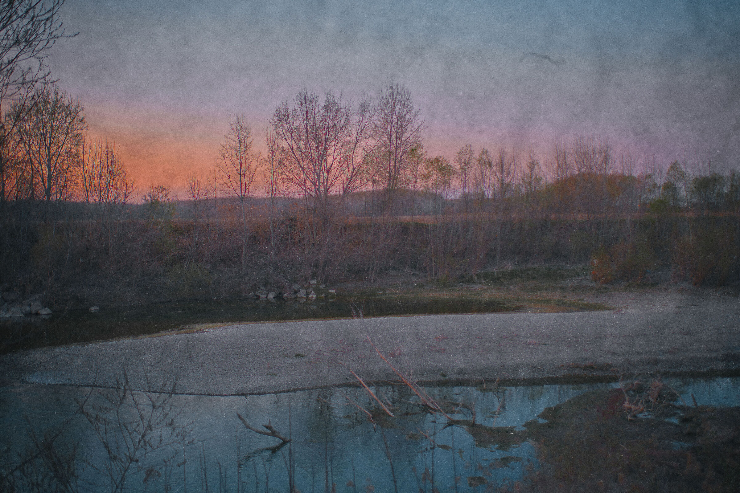 Sunset over the river