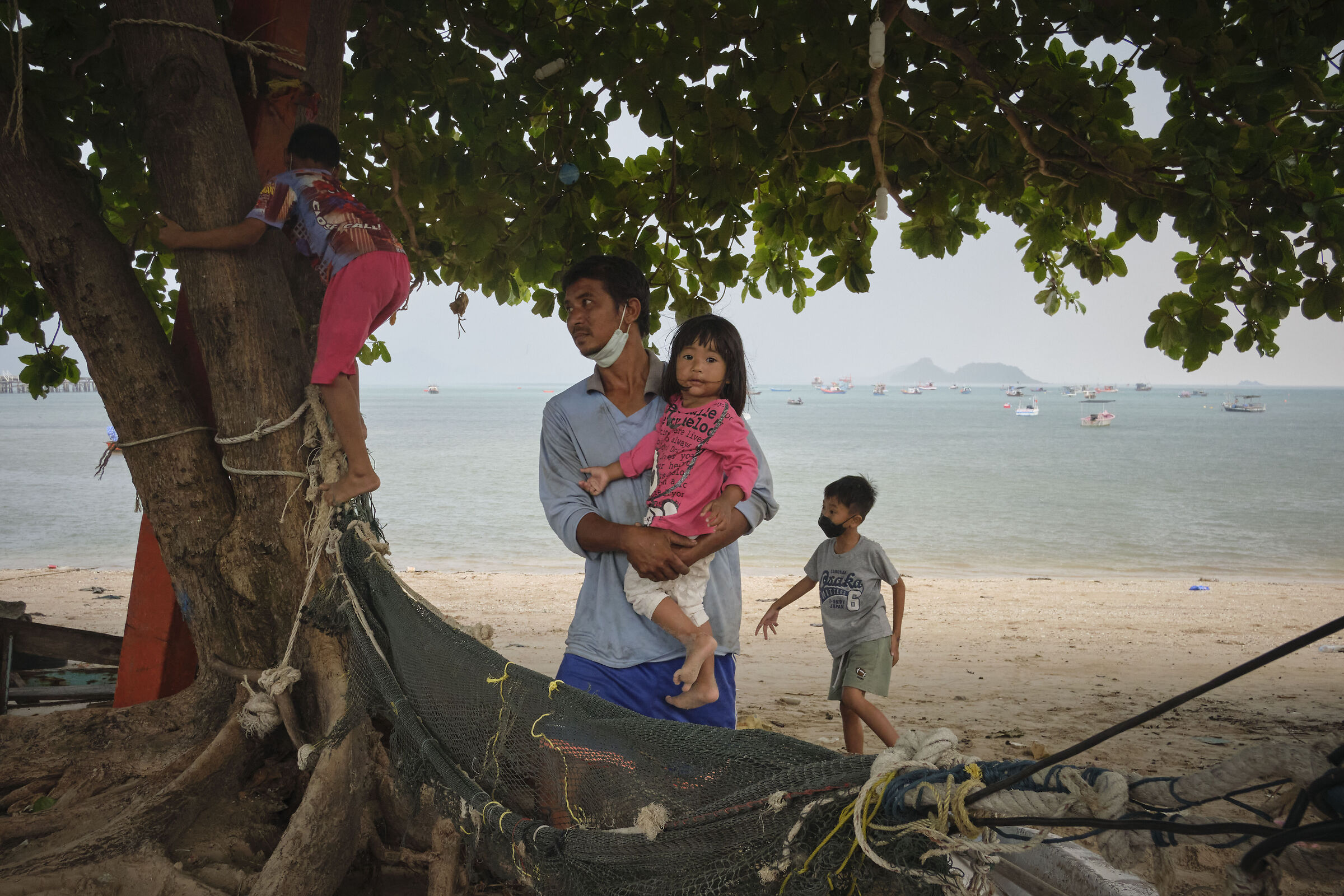 In spiaggia, quando piove