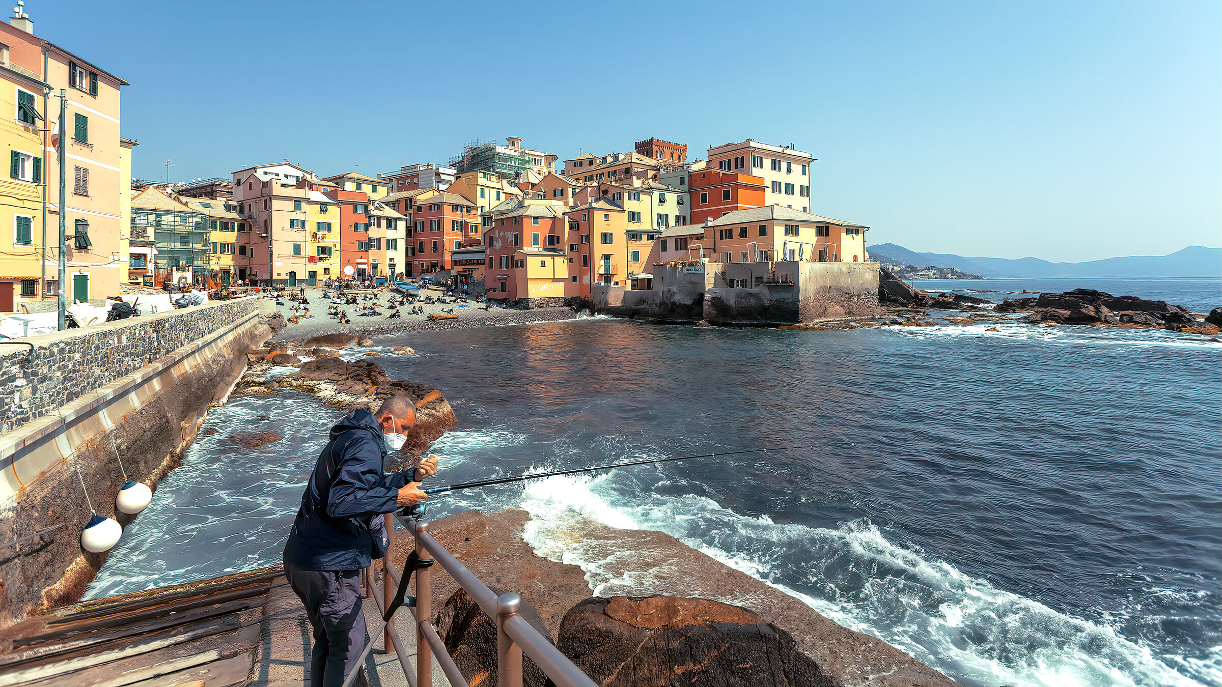 Pescatore sull'orlo di una crisi di nervi