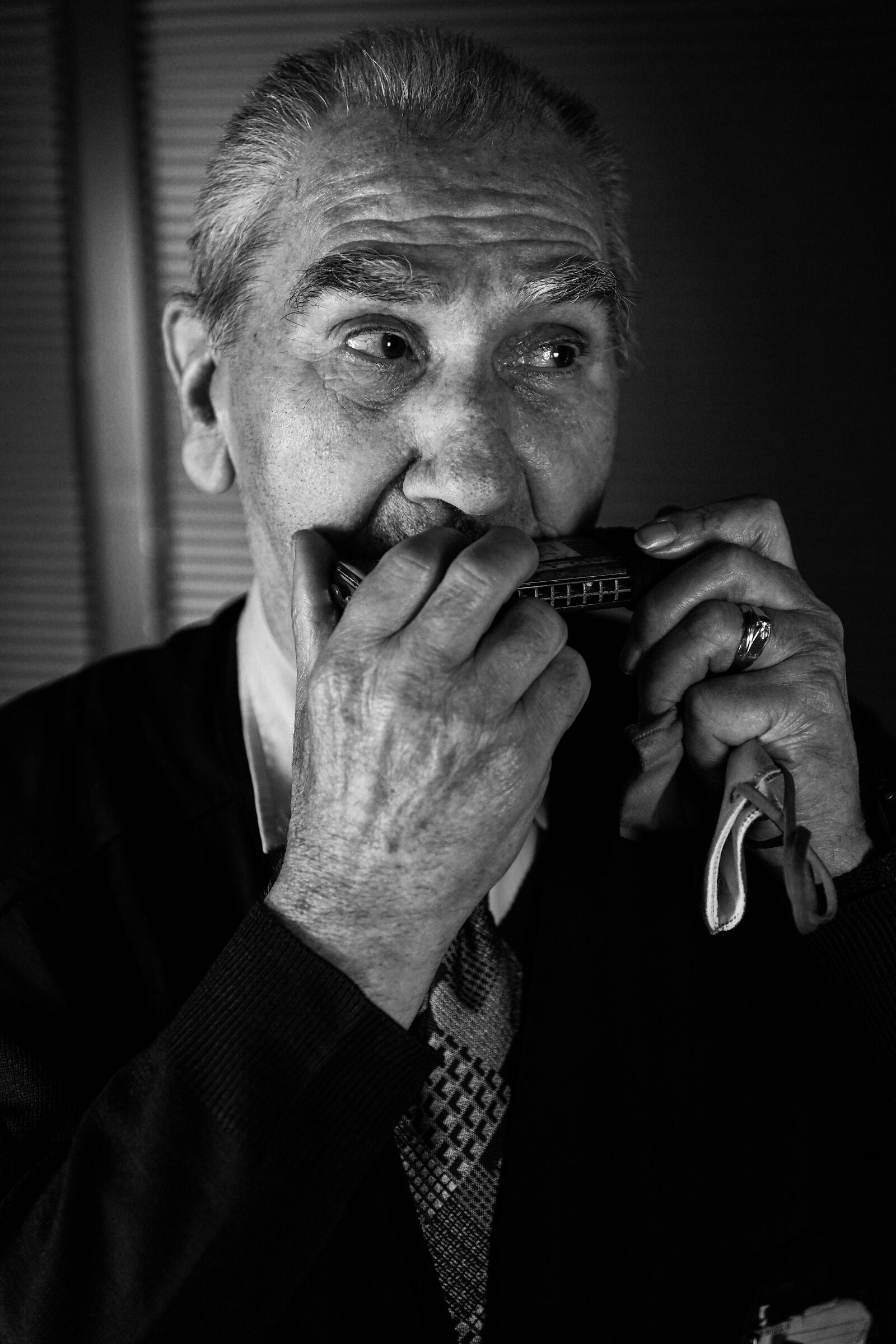 Harmonica's player