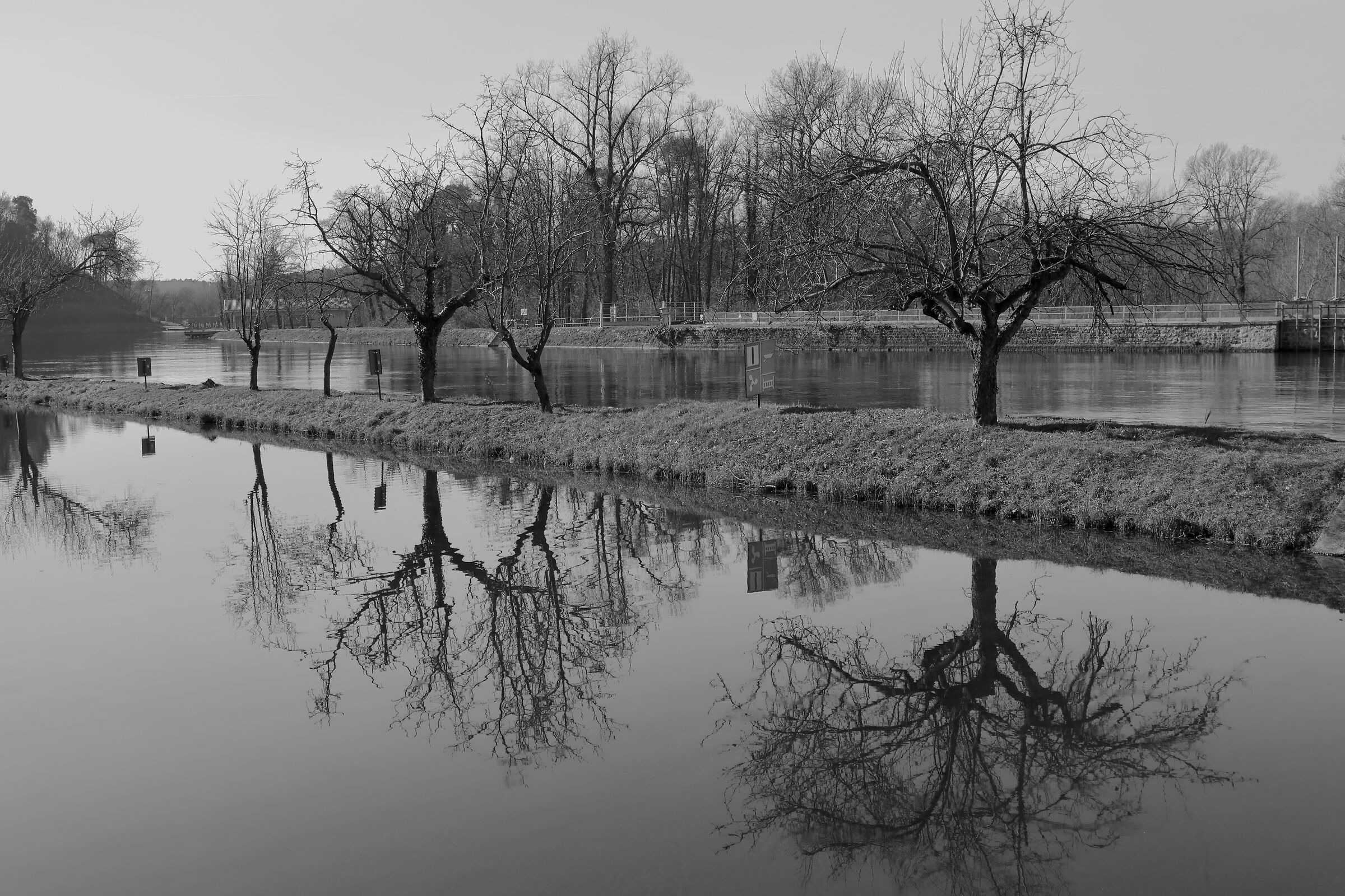 Reflections in the channel