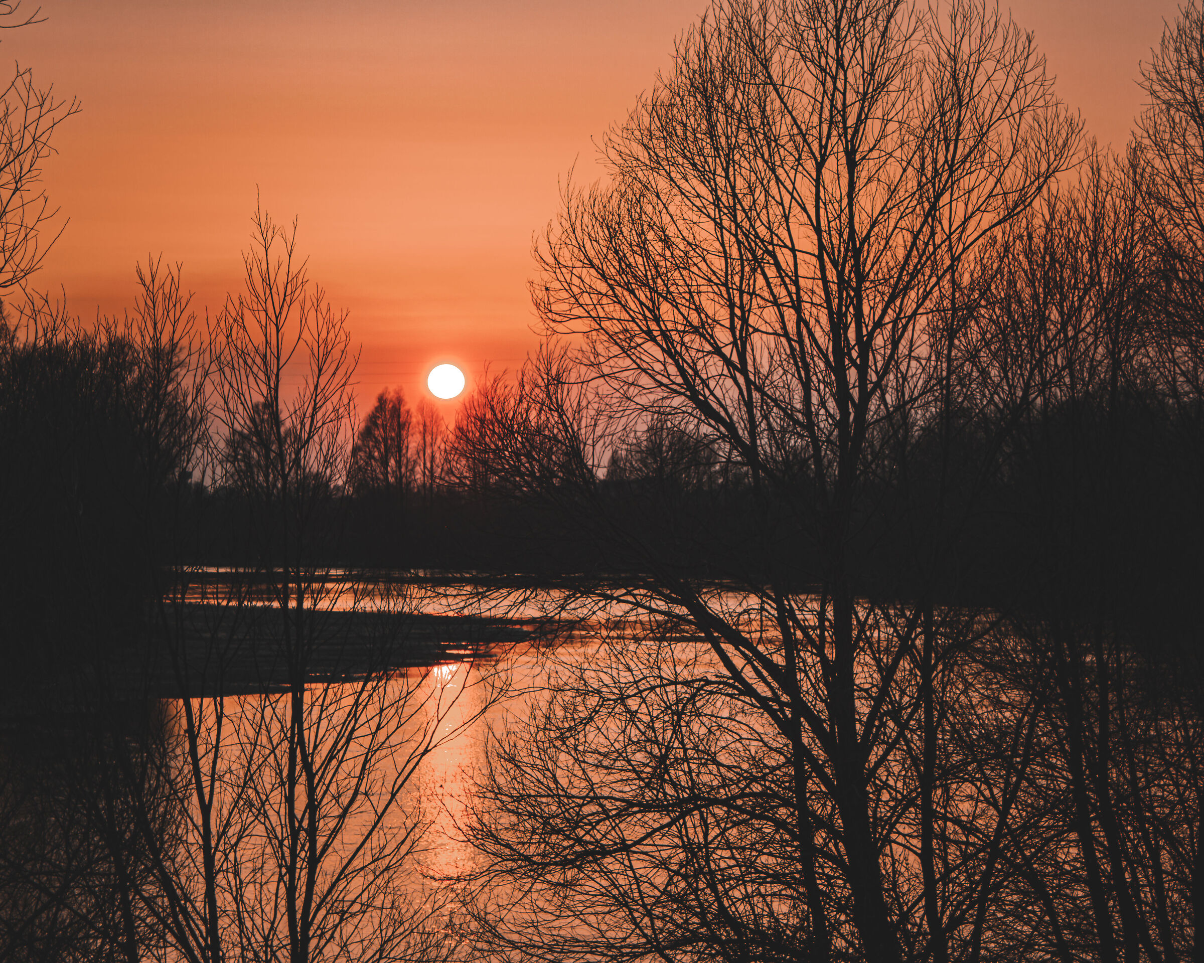 Sunset over river