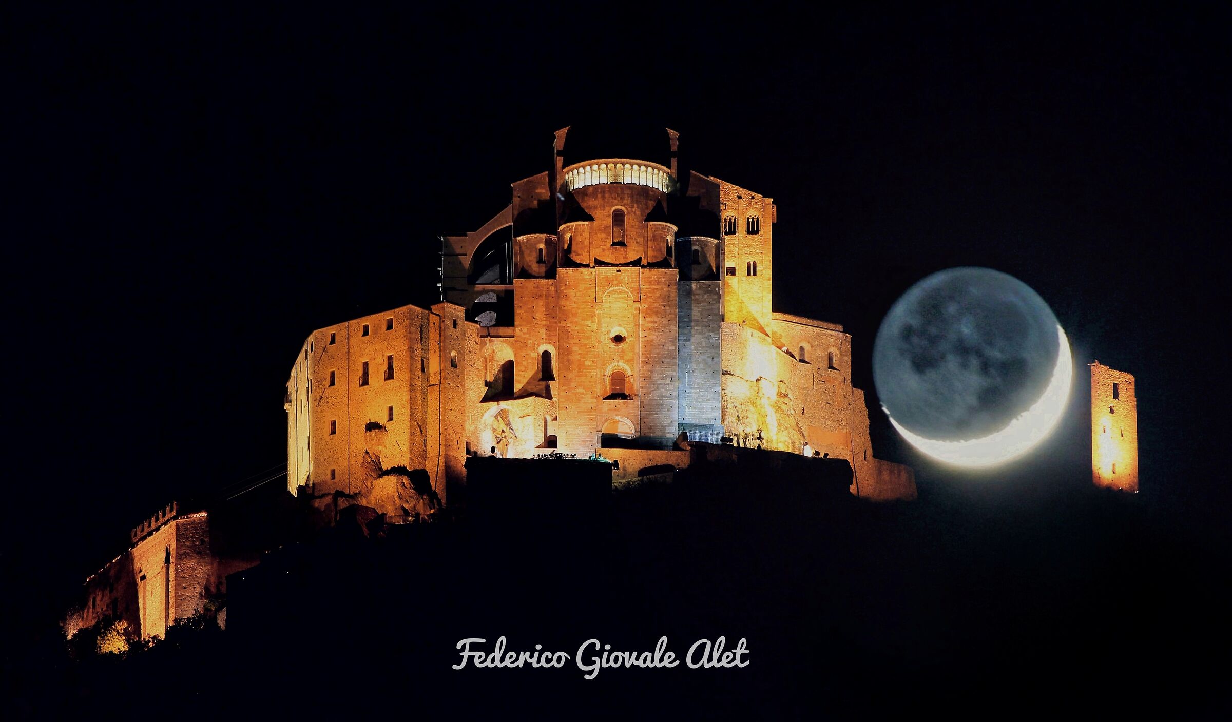 Sacra di San Michele and Luna cinerea
