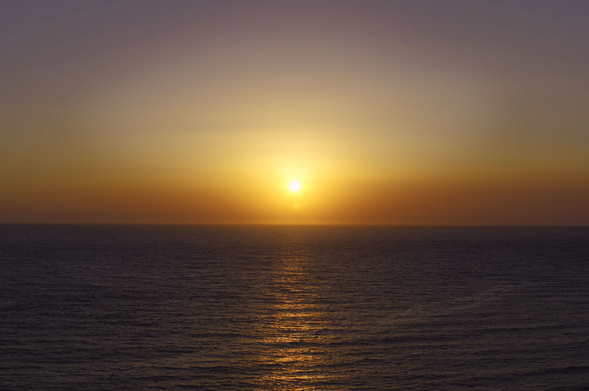 Sunset over the Sea from the ship