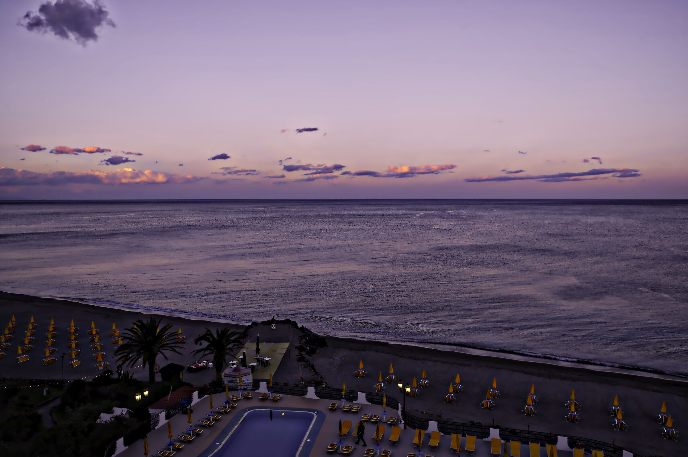 Sicilian beach at sunset