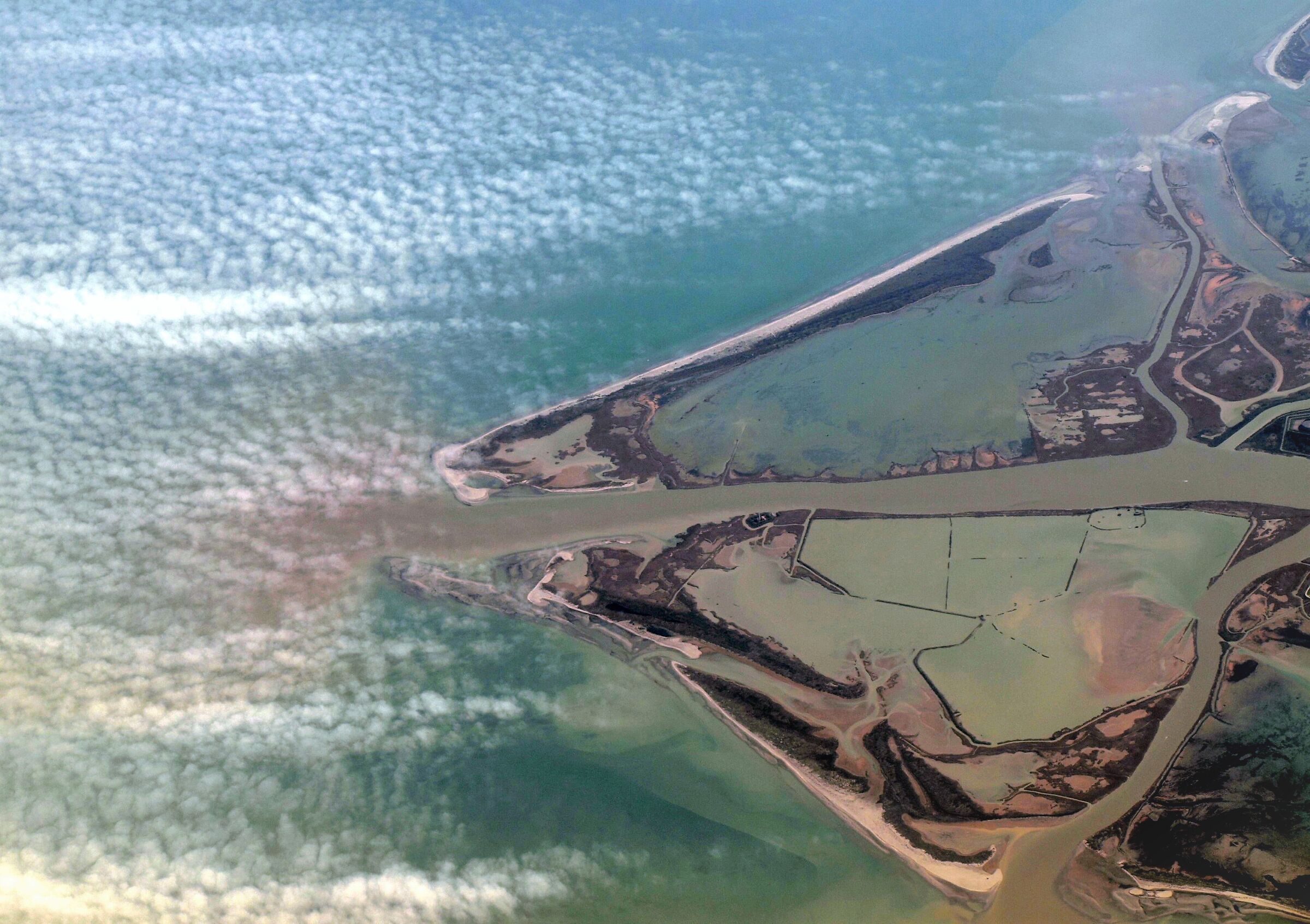 Foci del Po' dall'aereo