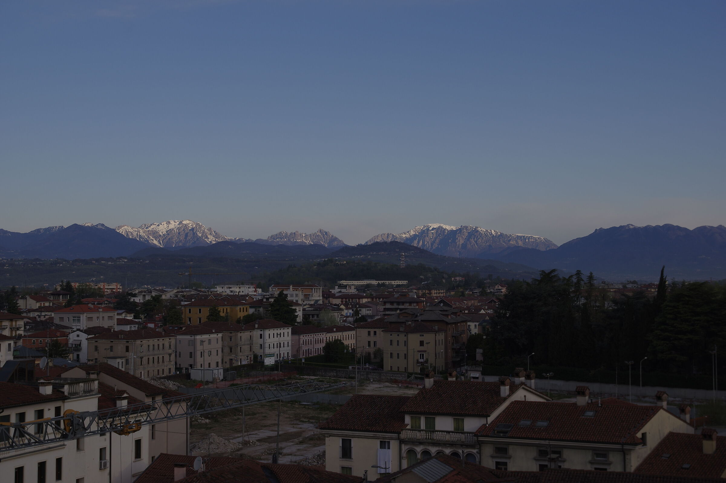 Snow-capped peaks on the horizon