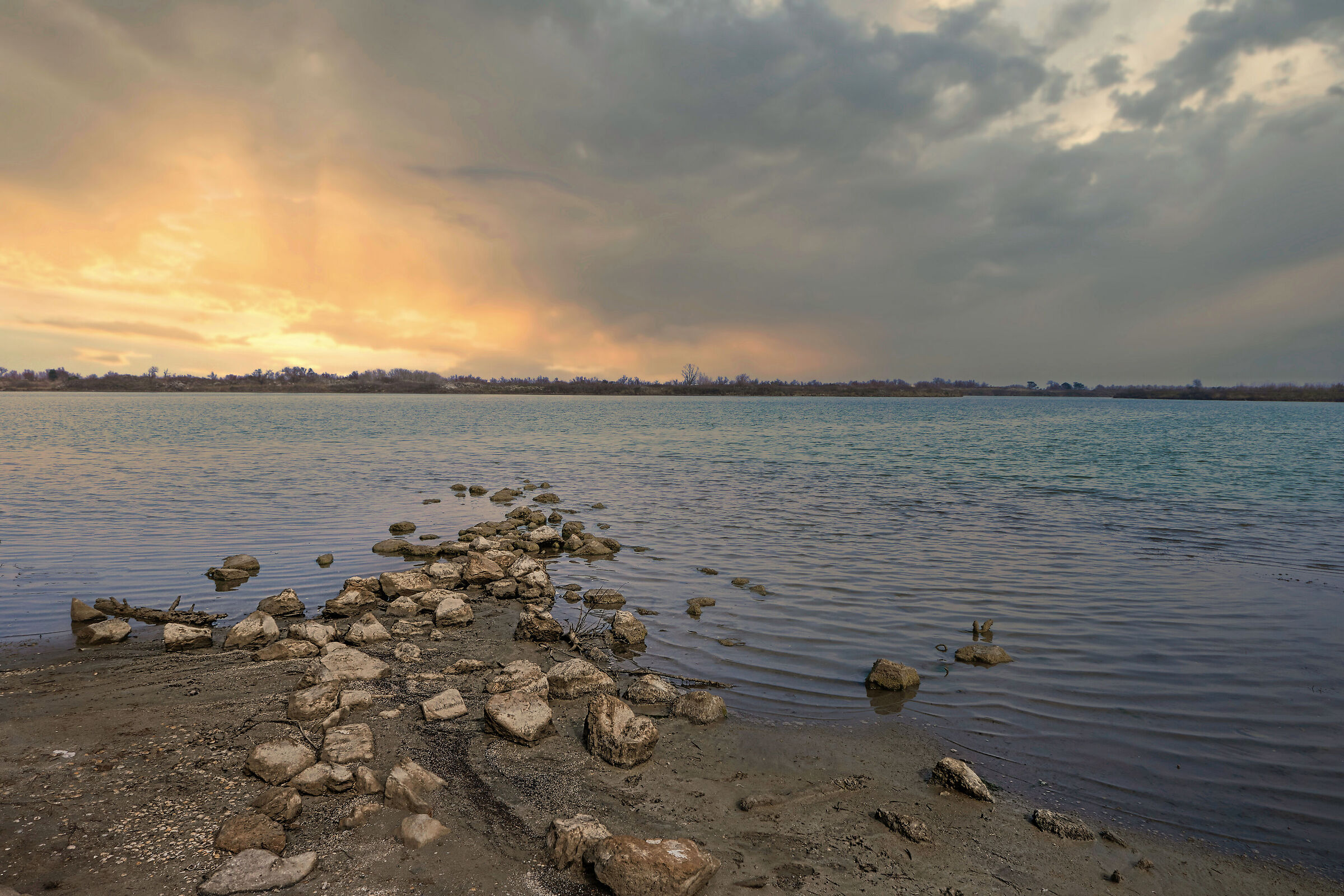 Sunset over the Po Delta