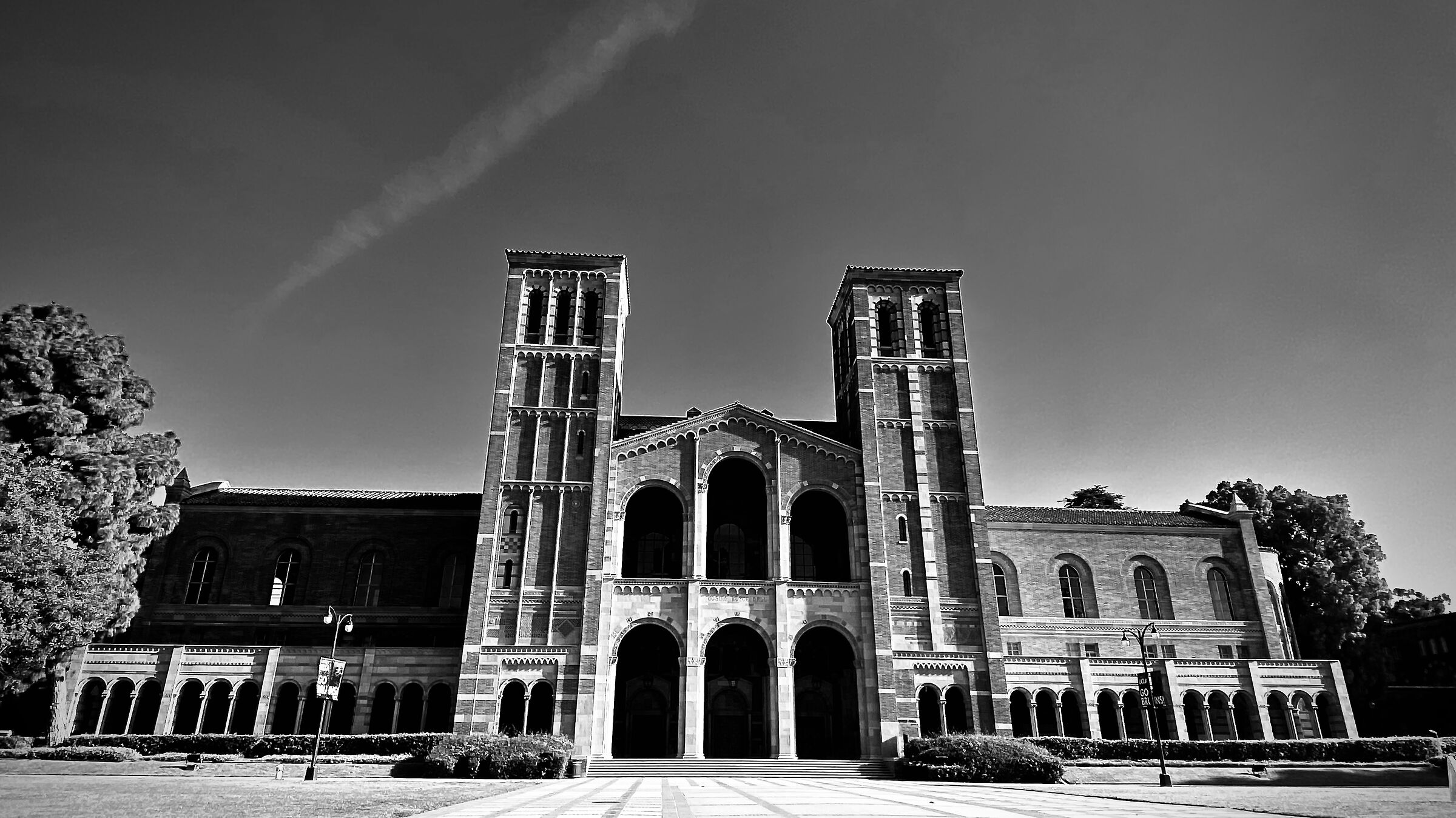 Royce Hall at Univ. of California, Los Angeles (b&w)