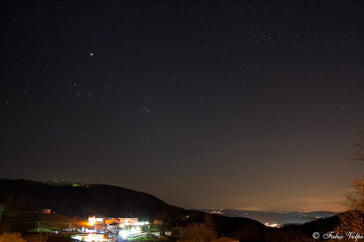 Sunset Jupiter and Pleiades