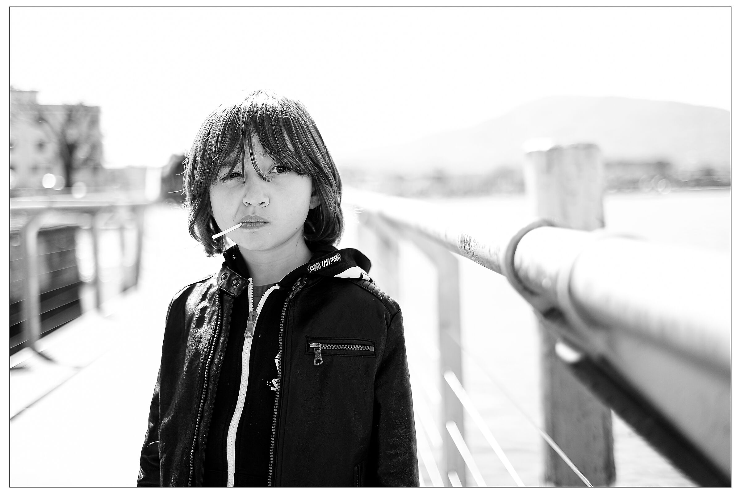 Dad, I look like a tough guy!