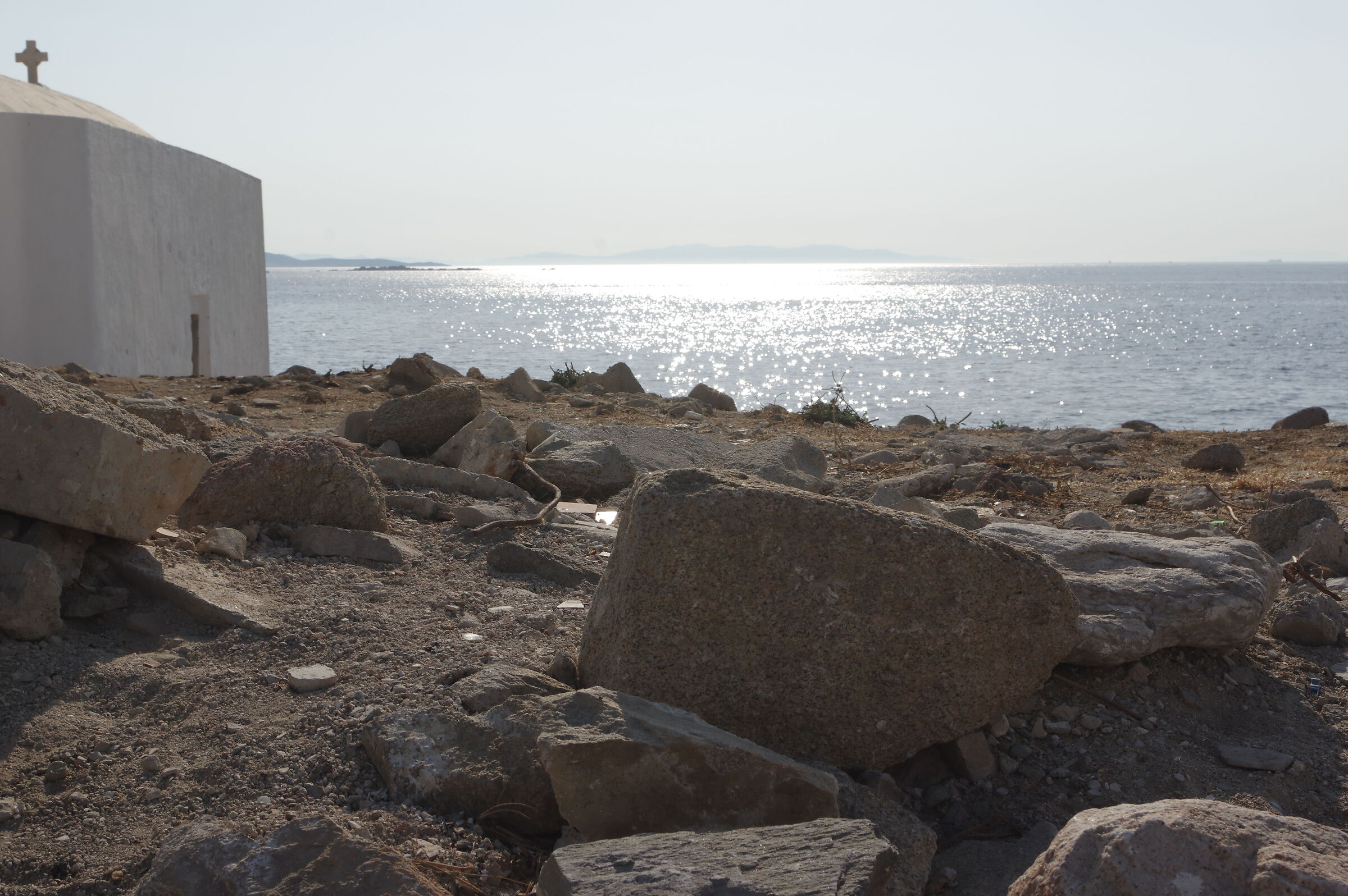 Glimpse of Mykonos sea