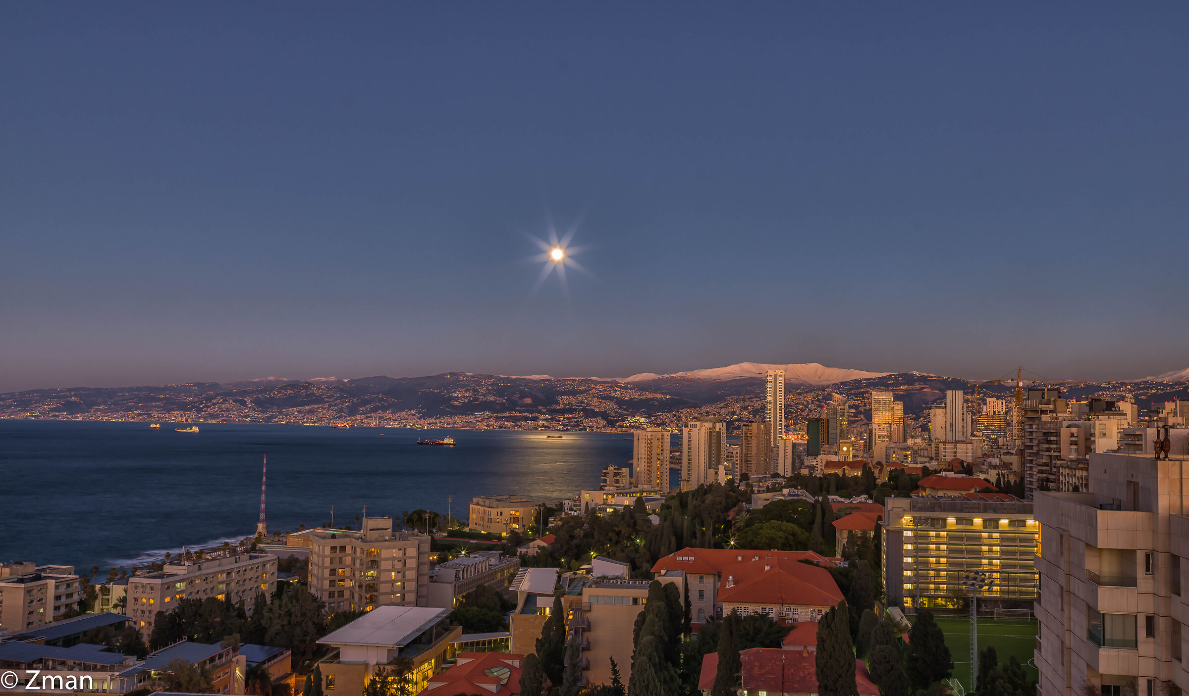 Beirut nel panorama invernale