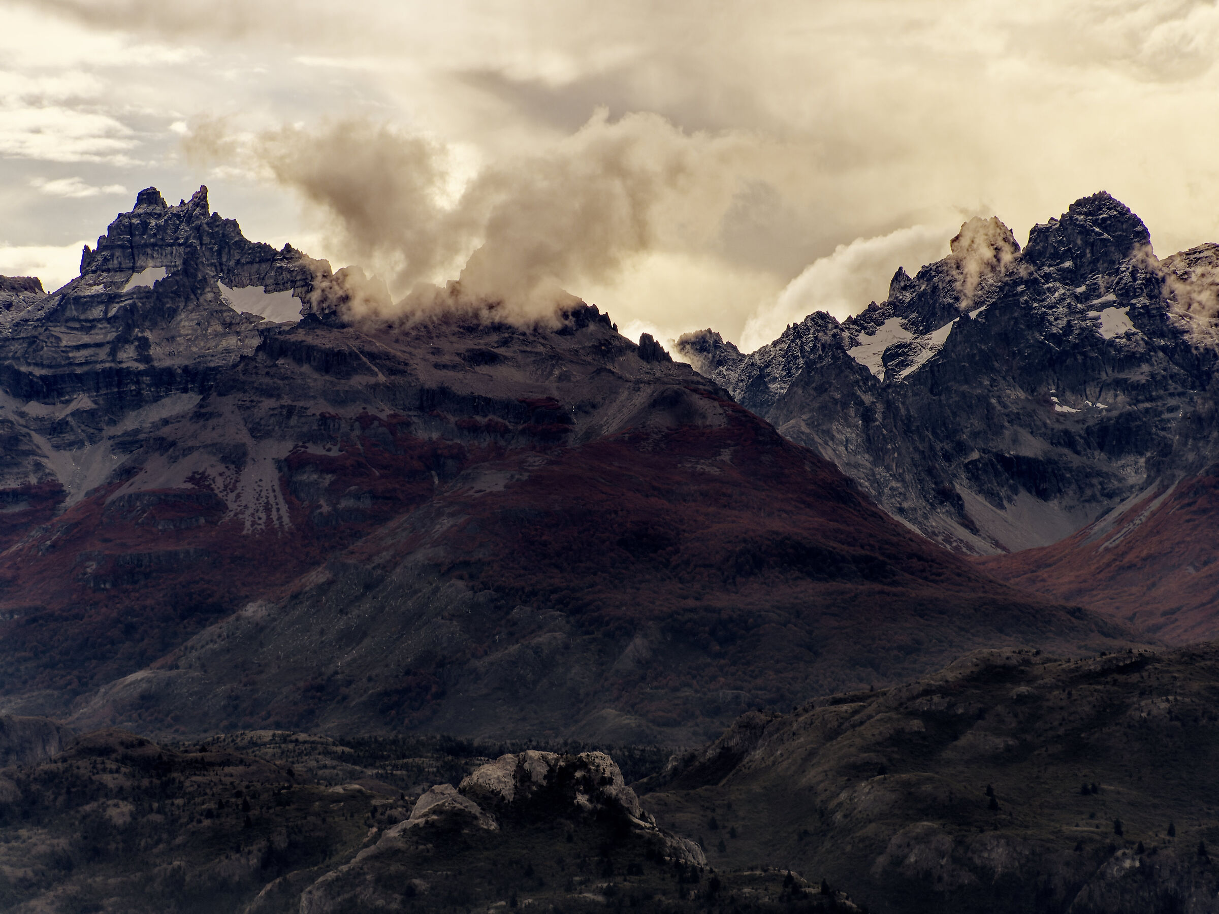 Andes turning red in autumn