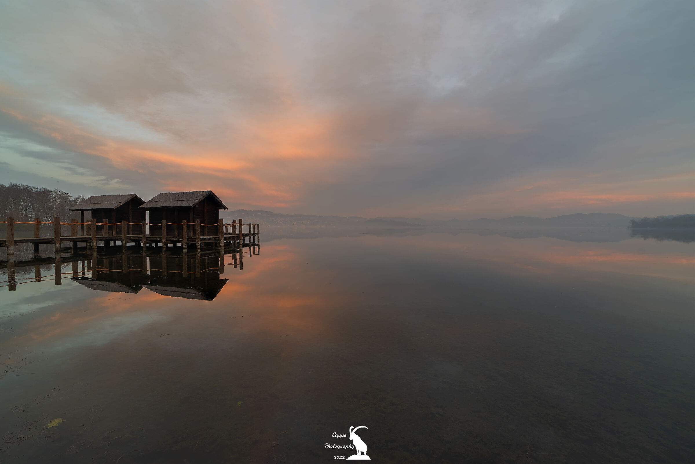 Tramonto invernale alle Palafitte di Azeglio (to)