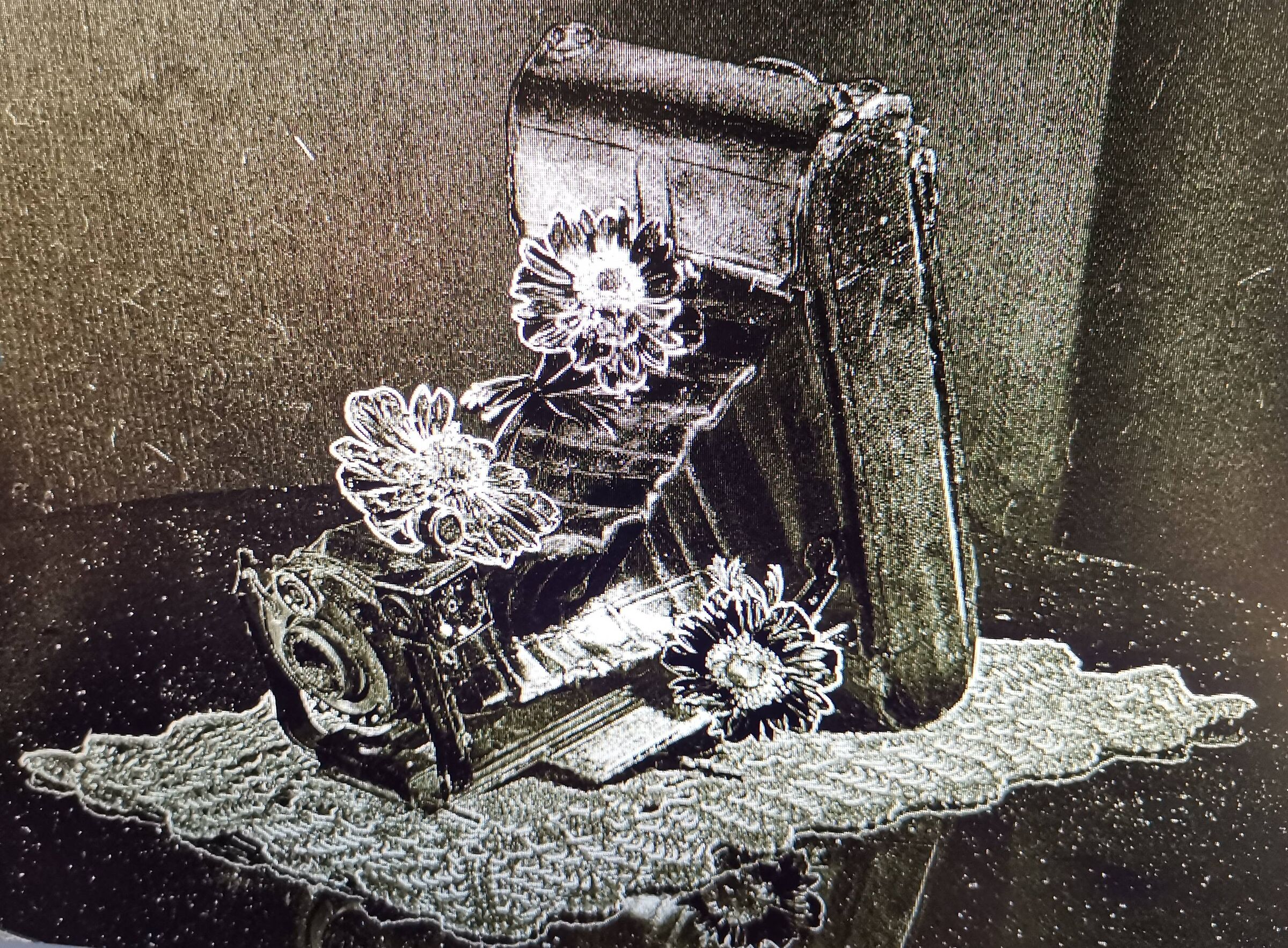 Effect antiqued to the mustache .....