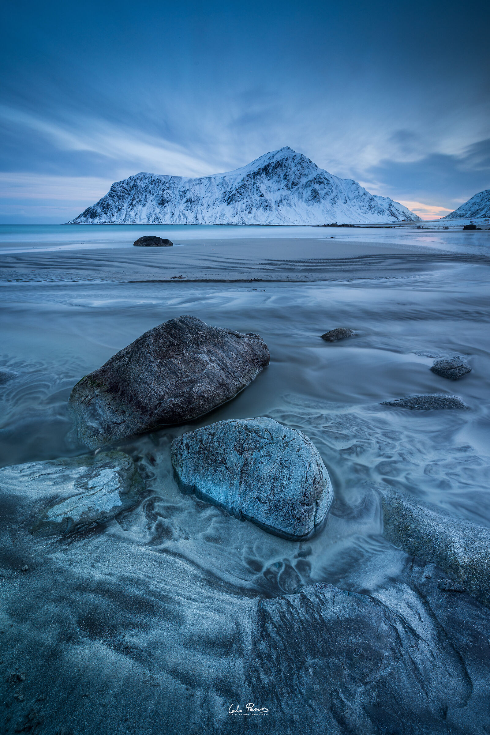 Blue hour on a magical beach