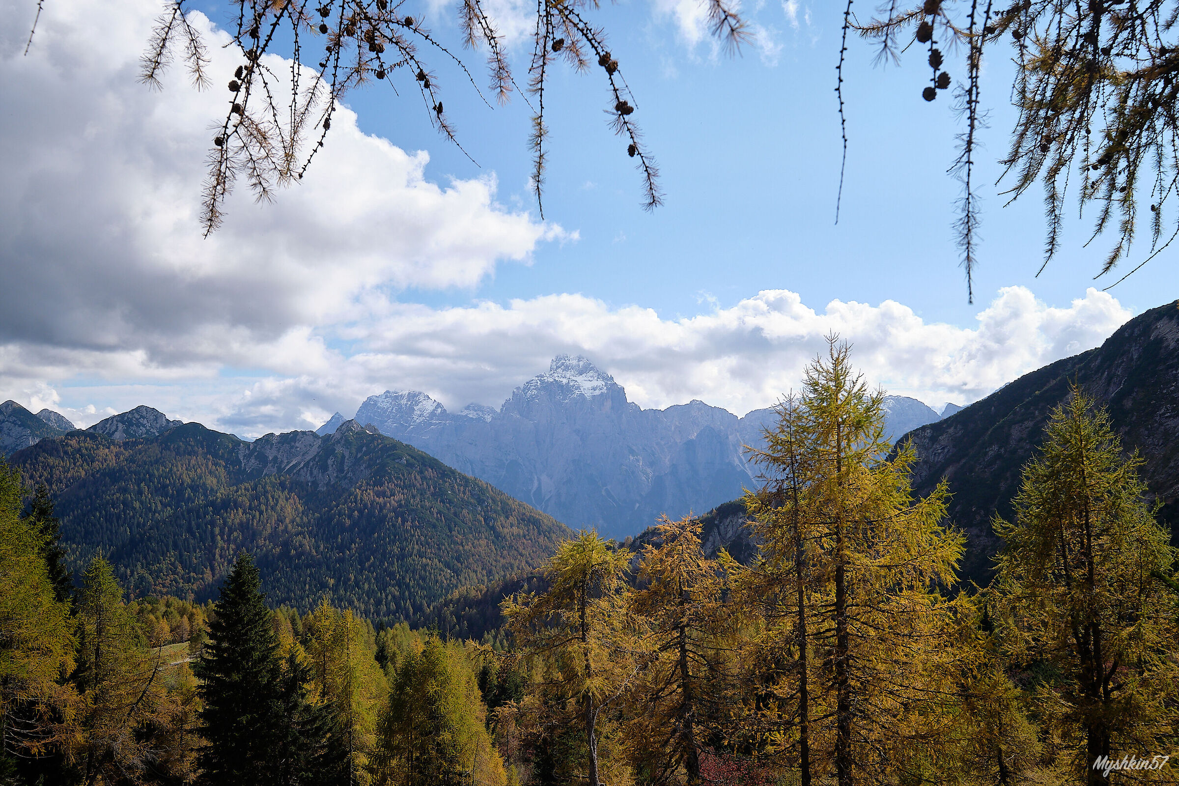 First snow on Fuart and Montasio