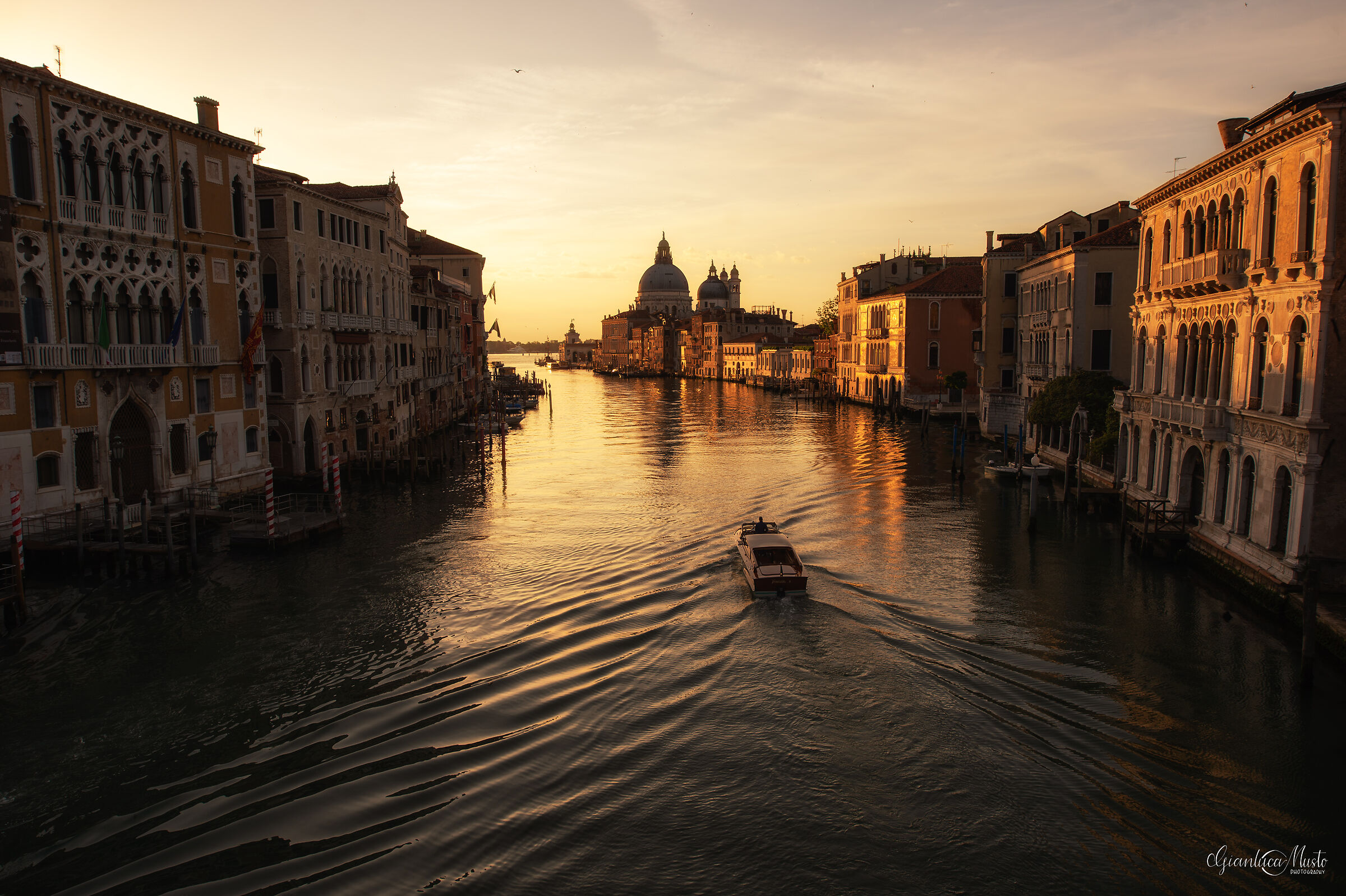 Dawn is golden in Venice