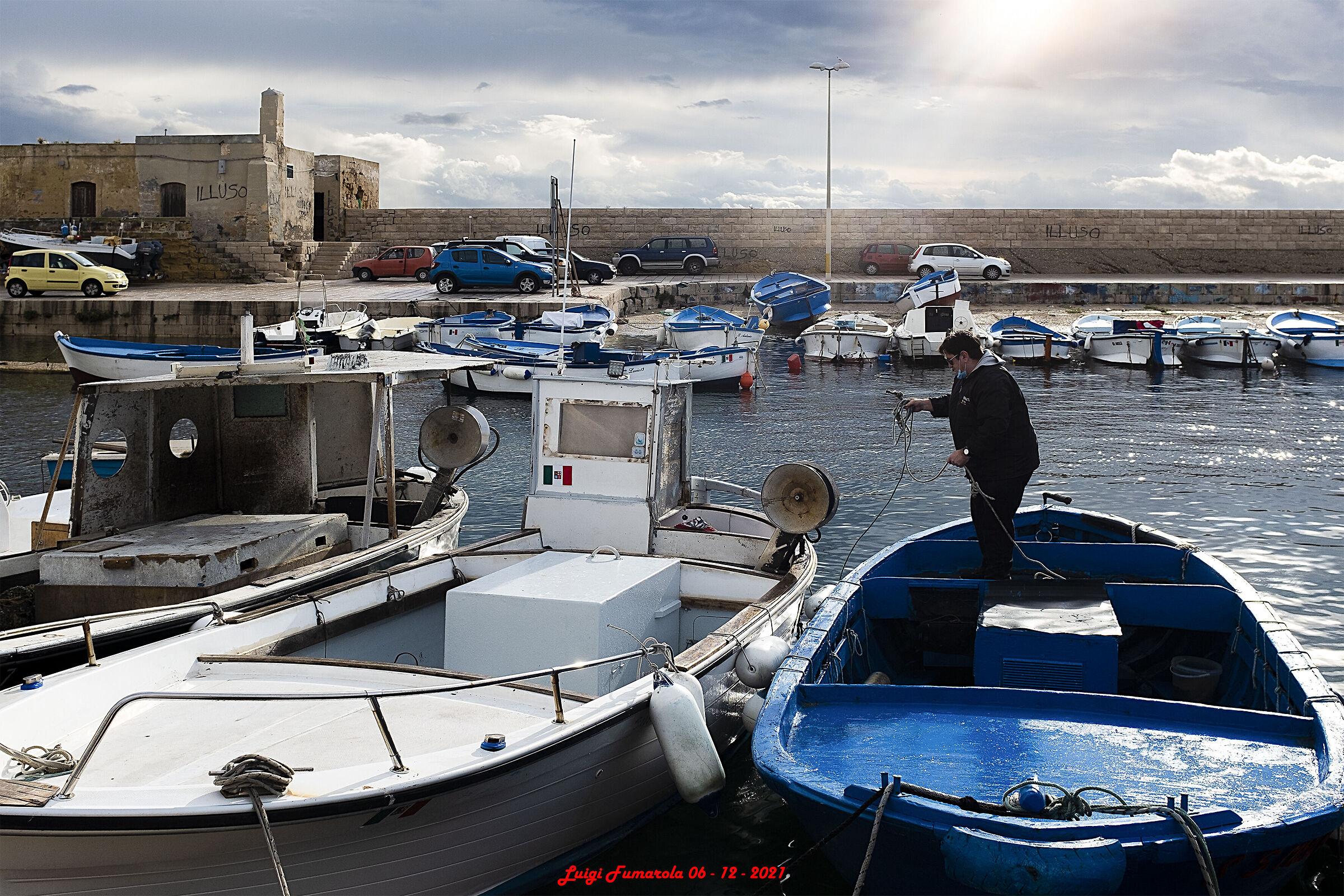 Backlight on the boats