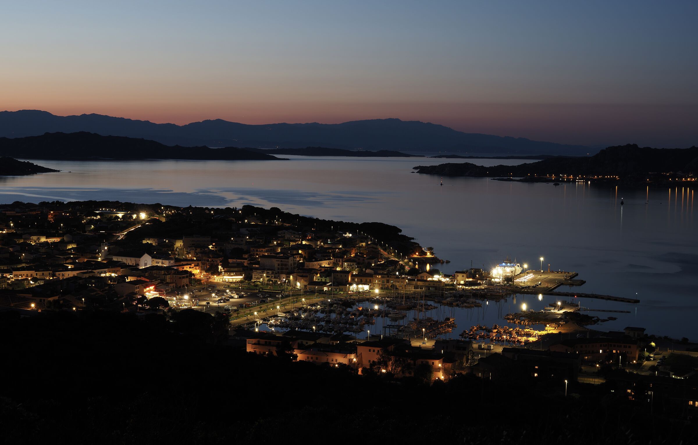 Palau and La Maddalena at night