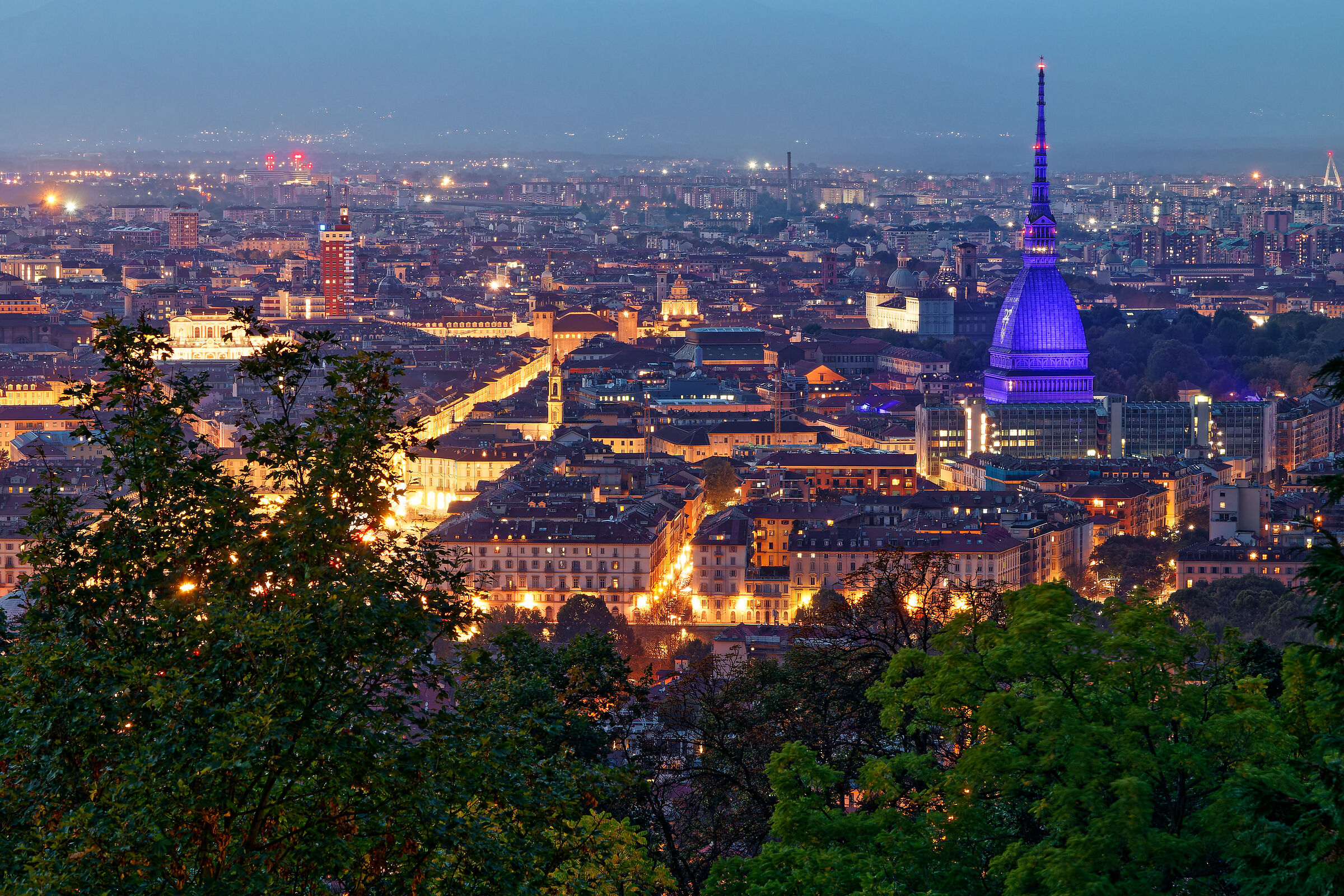 La Mole viola, da Villa Genero