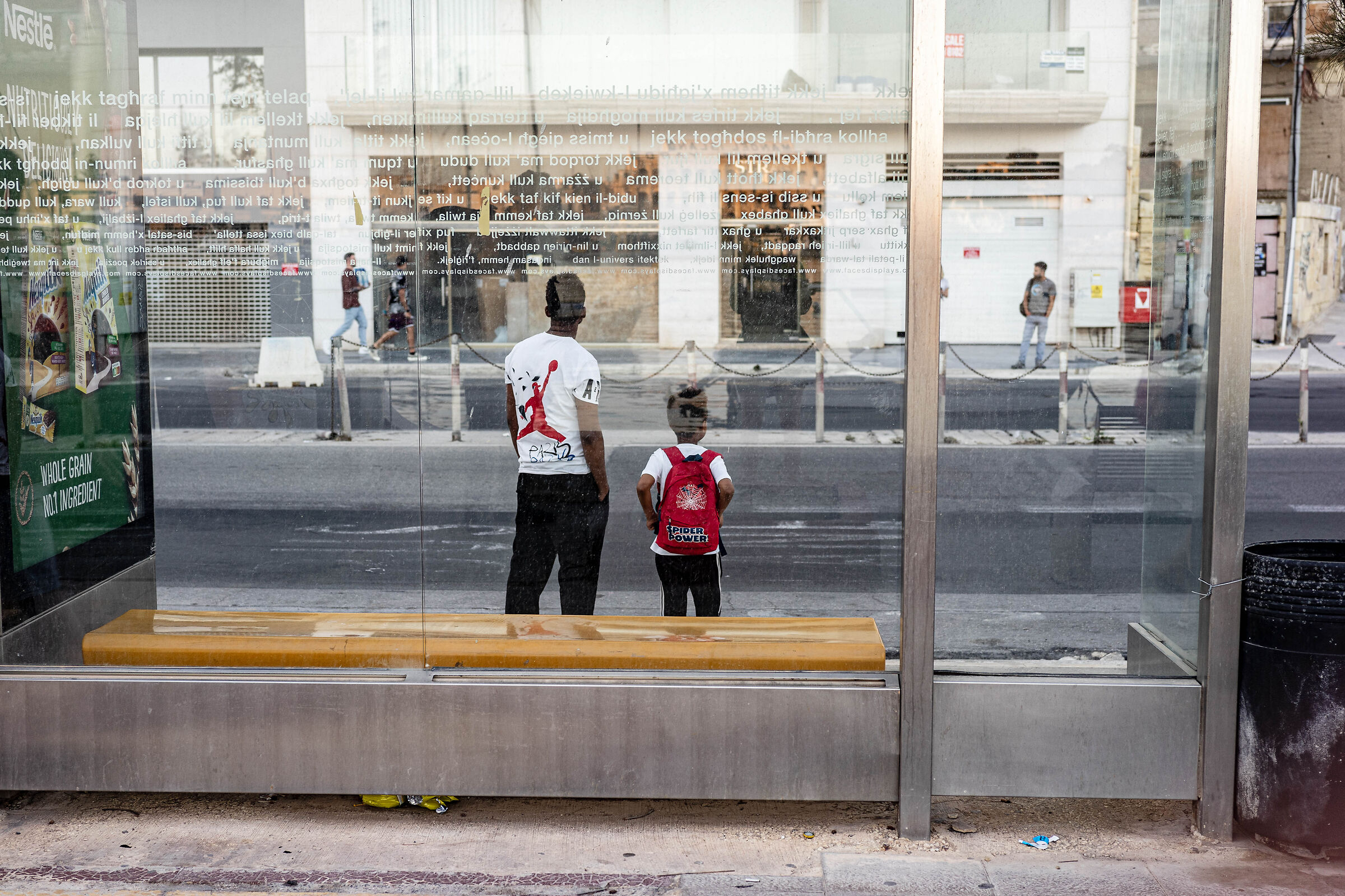 Bus Stop, father and son - Malta