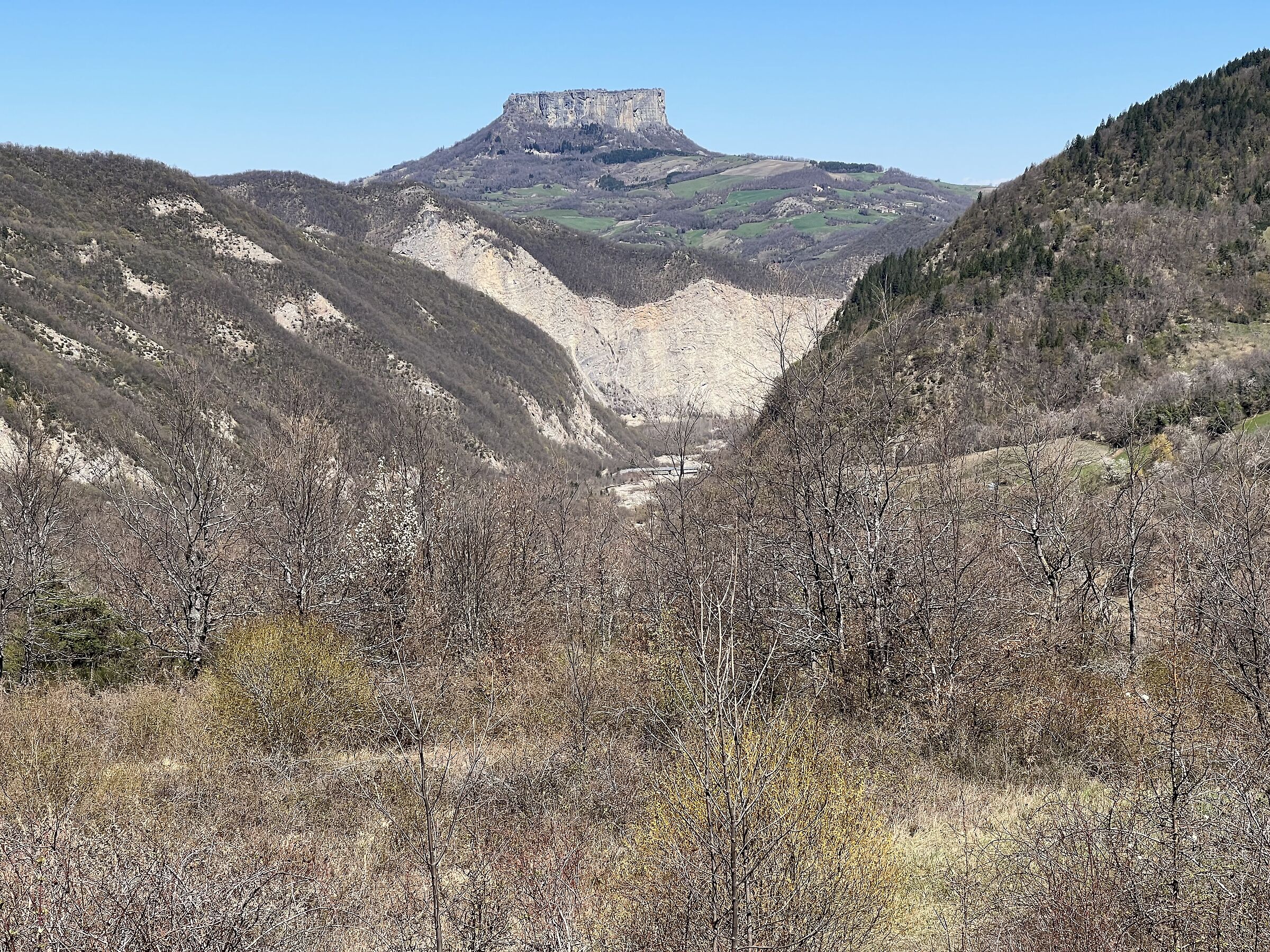 View of the Triassic Chalks and Pietra di Bismantova (RE)