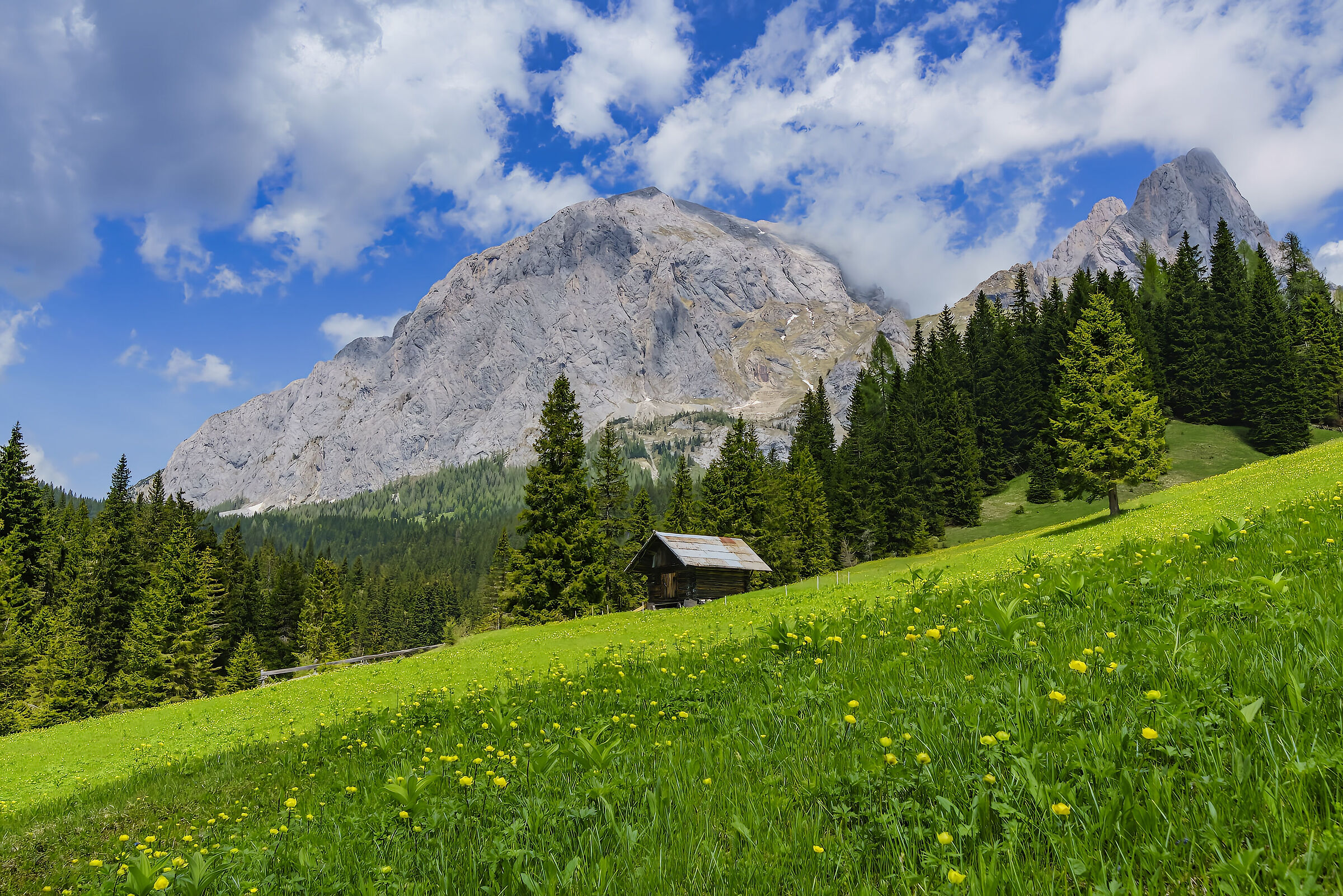 Baita alpina presso le sorgenti del Piave
