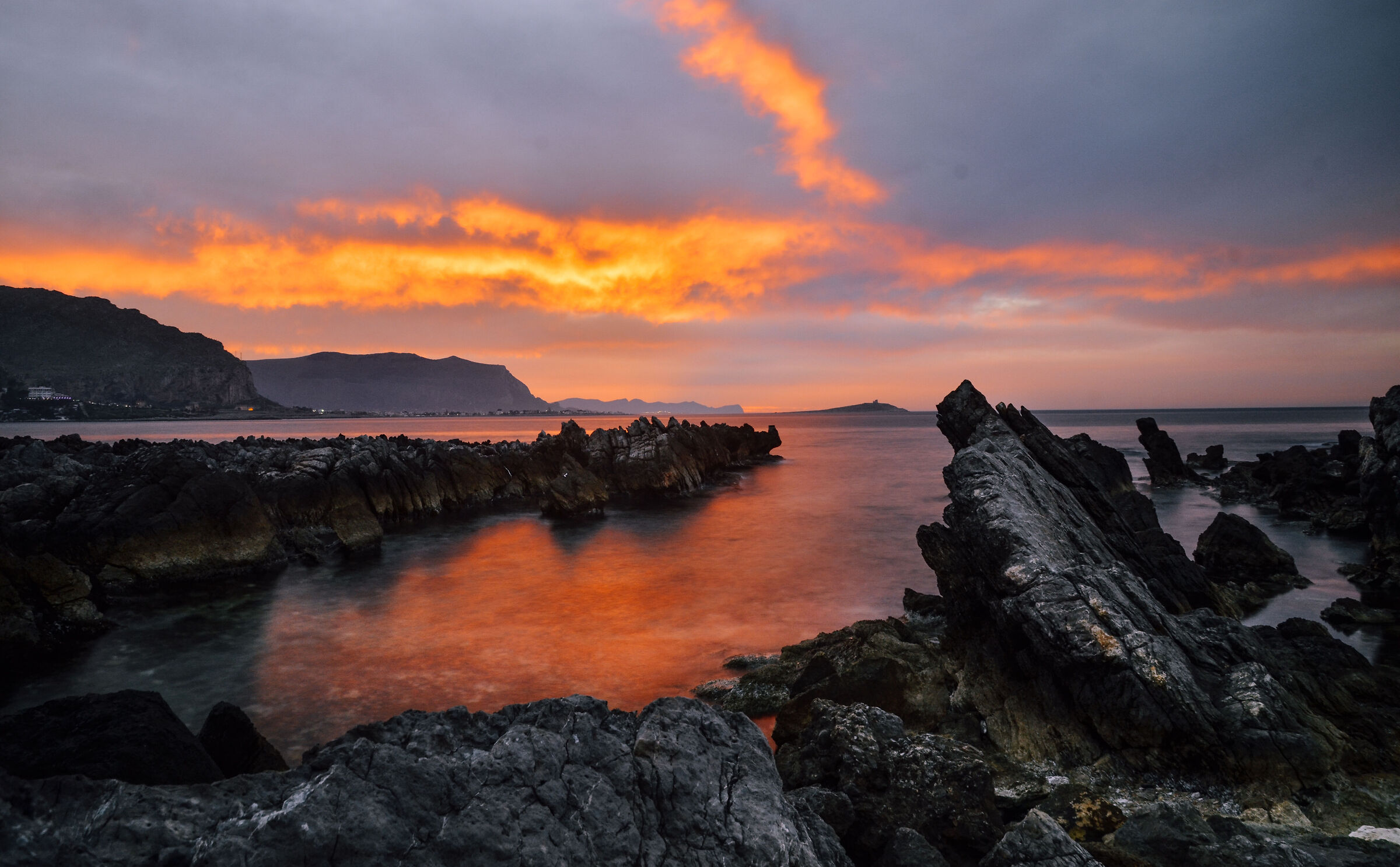 tramonto con polarizzatore