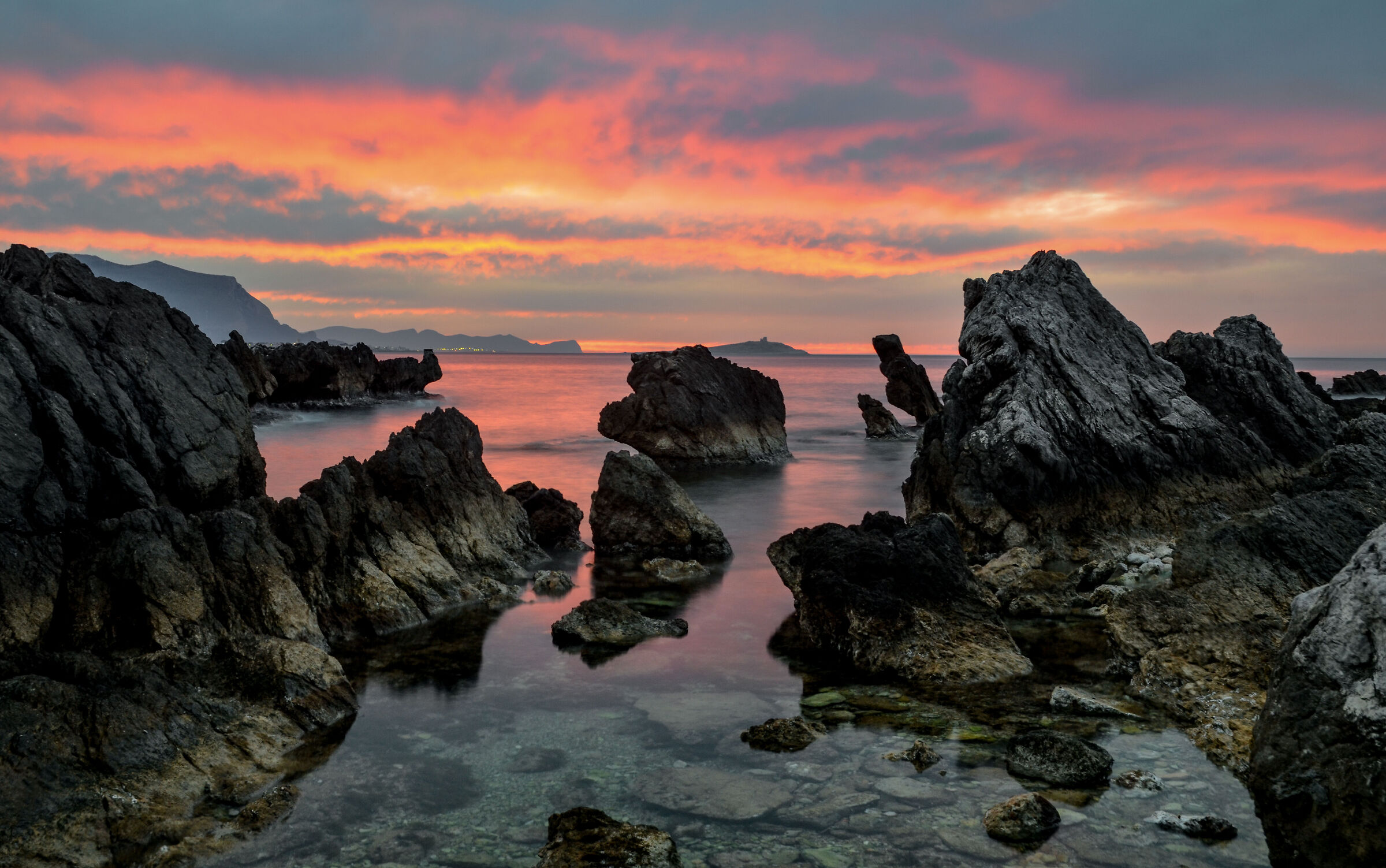 tramonto con polarizzatore