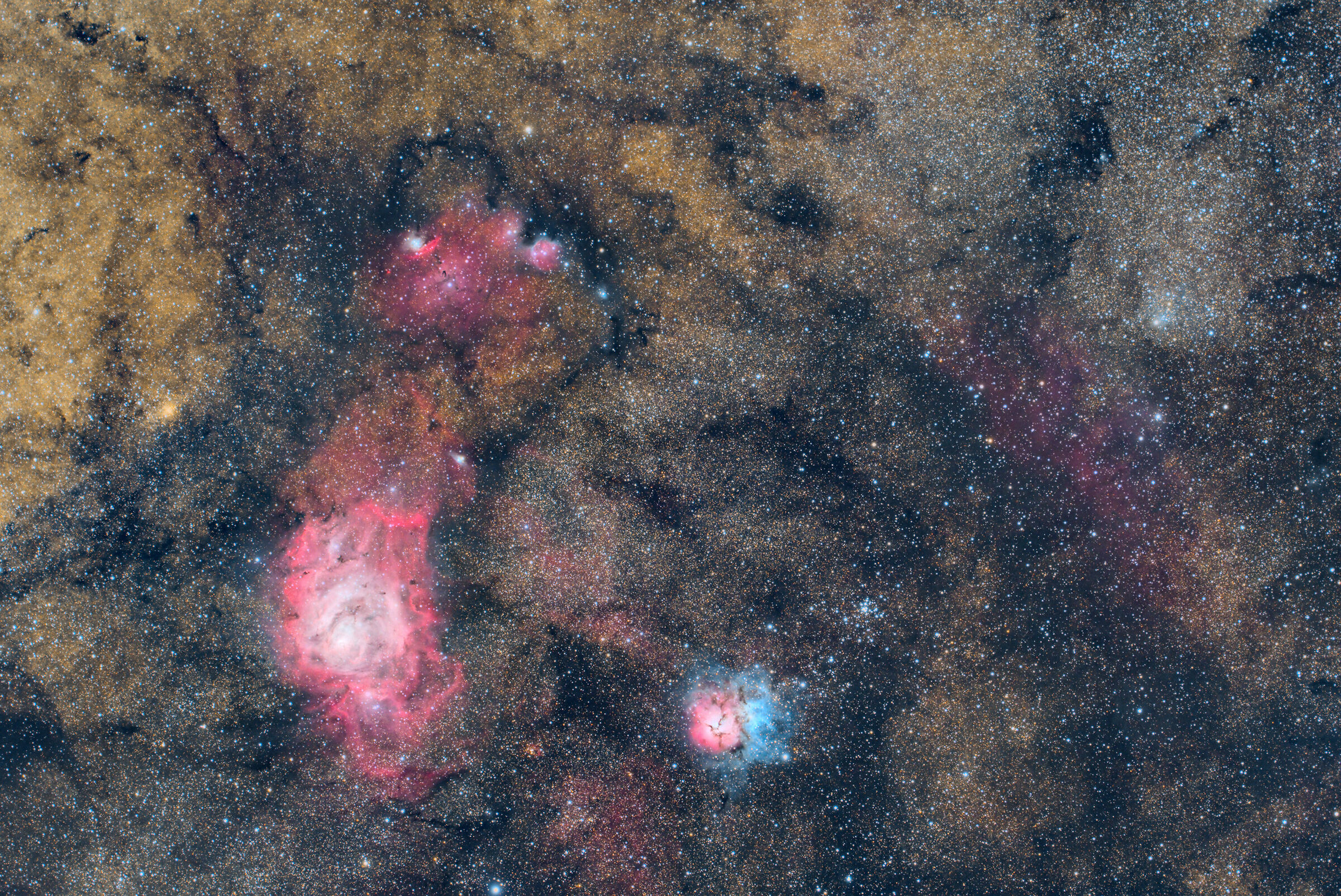 Nebulose Laguna e Trifida (m8 m20) RGB