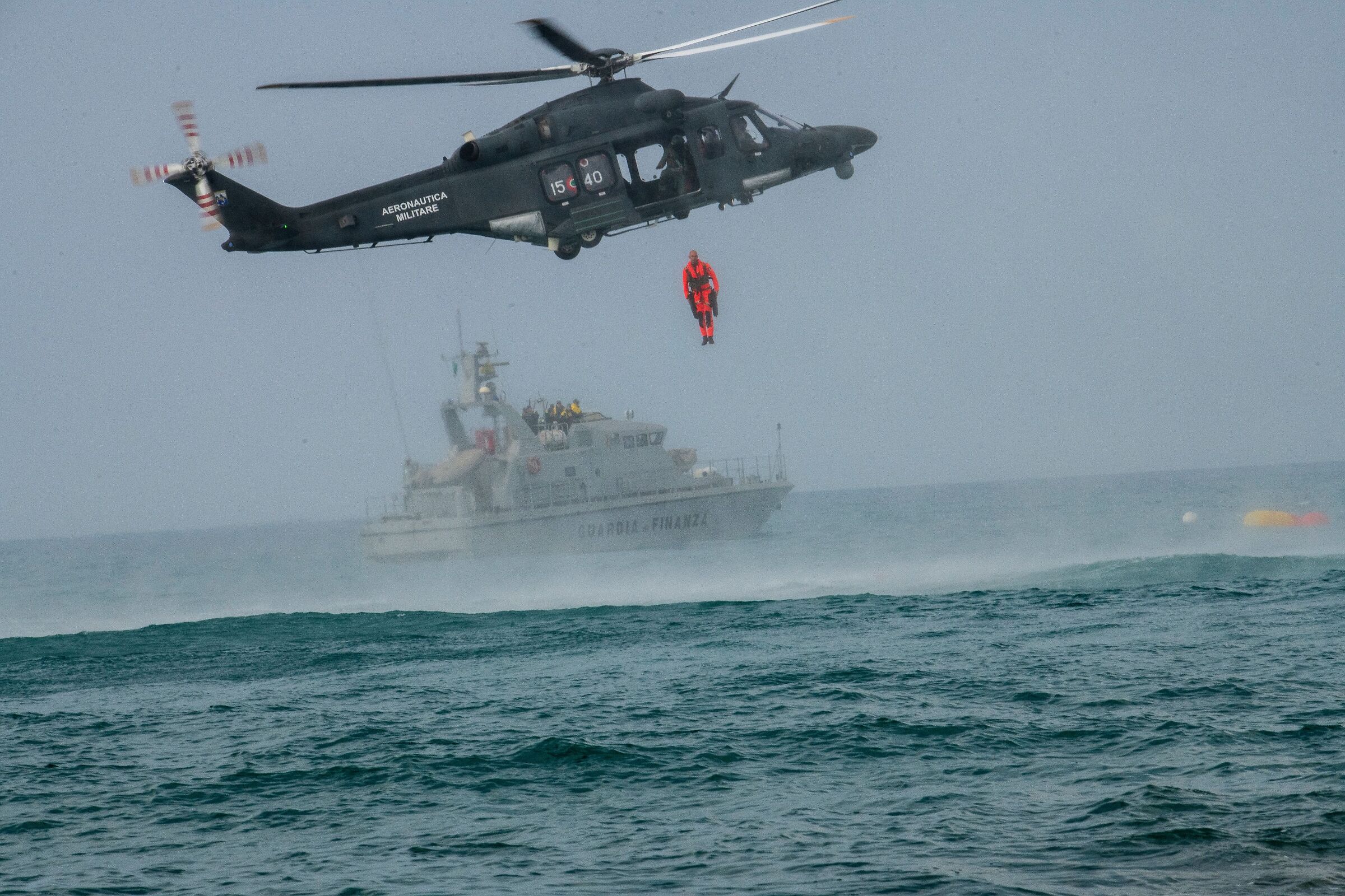 Helicopter A.M. simulation rescue at sea