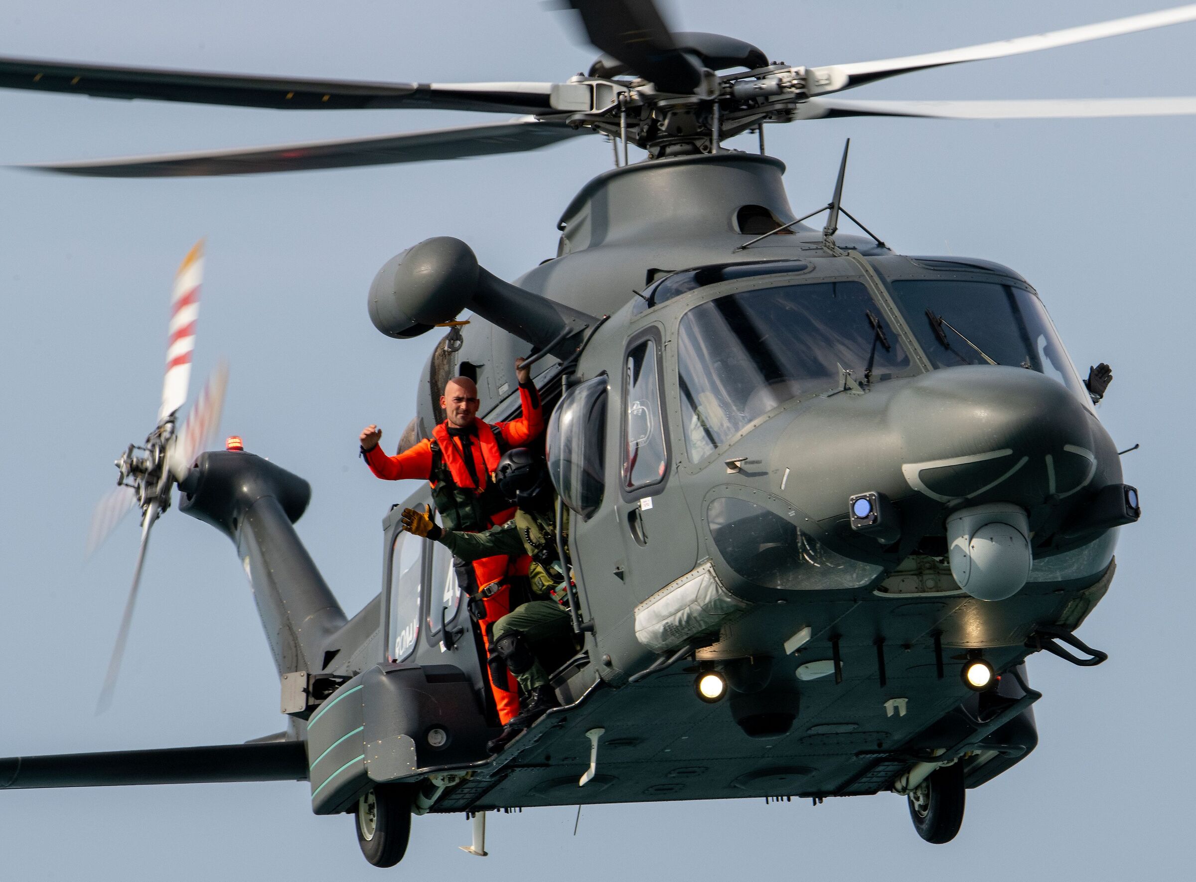 Helicopter A.M. simulation rescue at sea