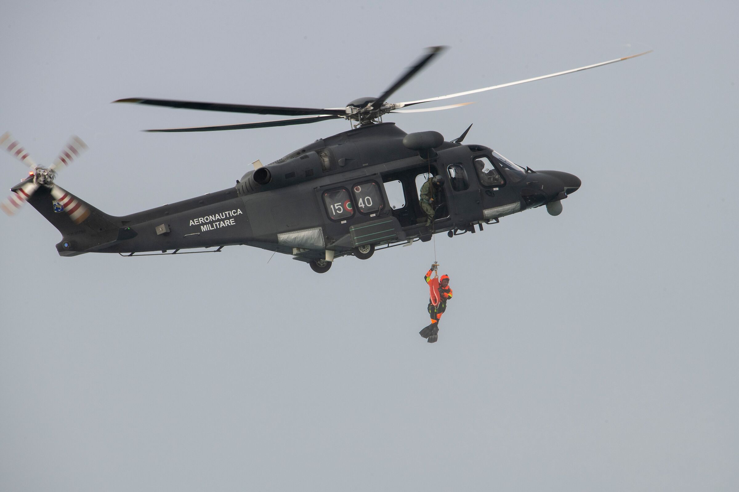 Helicopter A.M. simulation rescue at sea