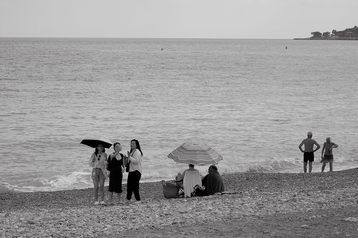 On the beach in Menton