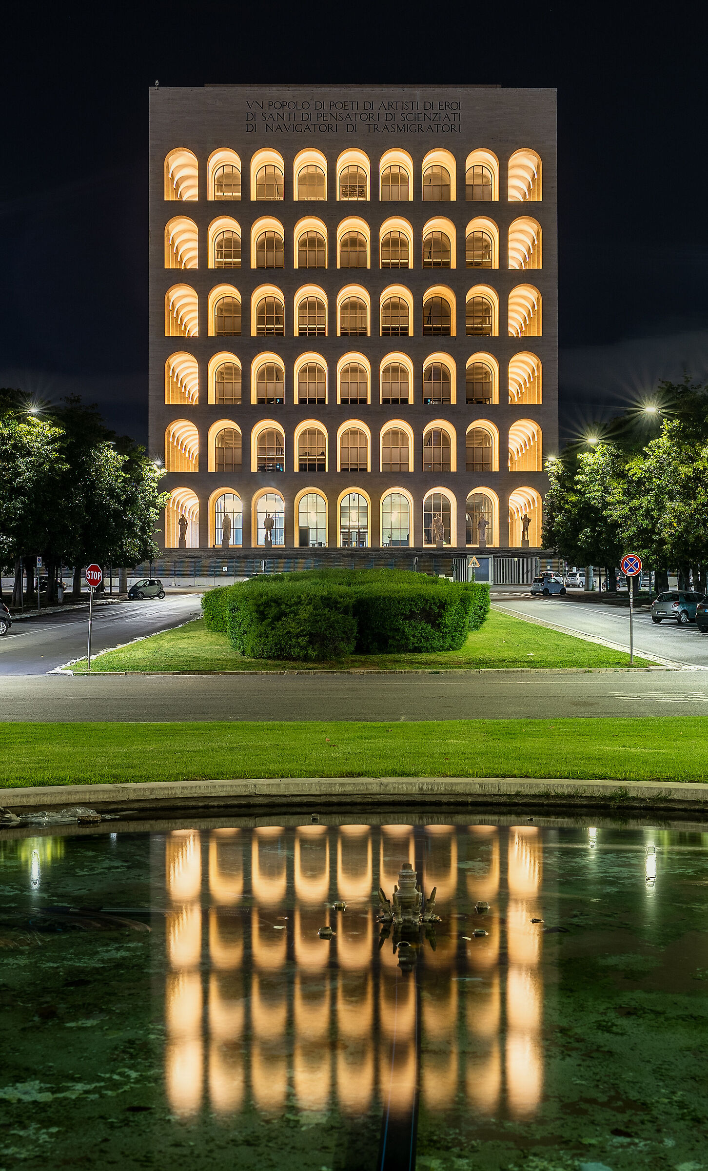 The Palace of Italian Civilization by night