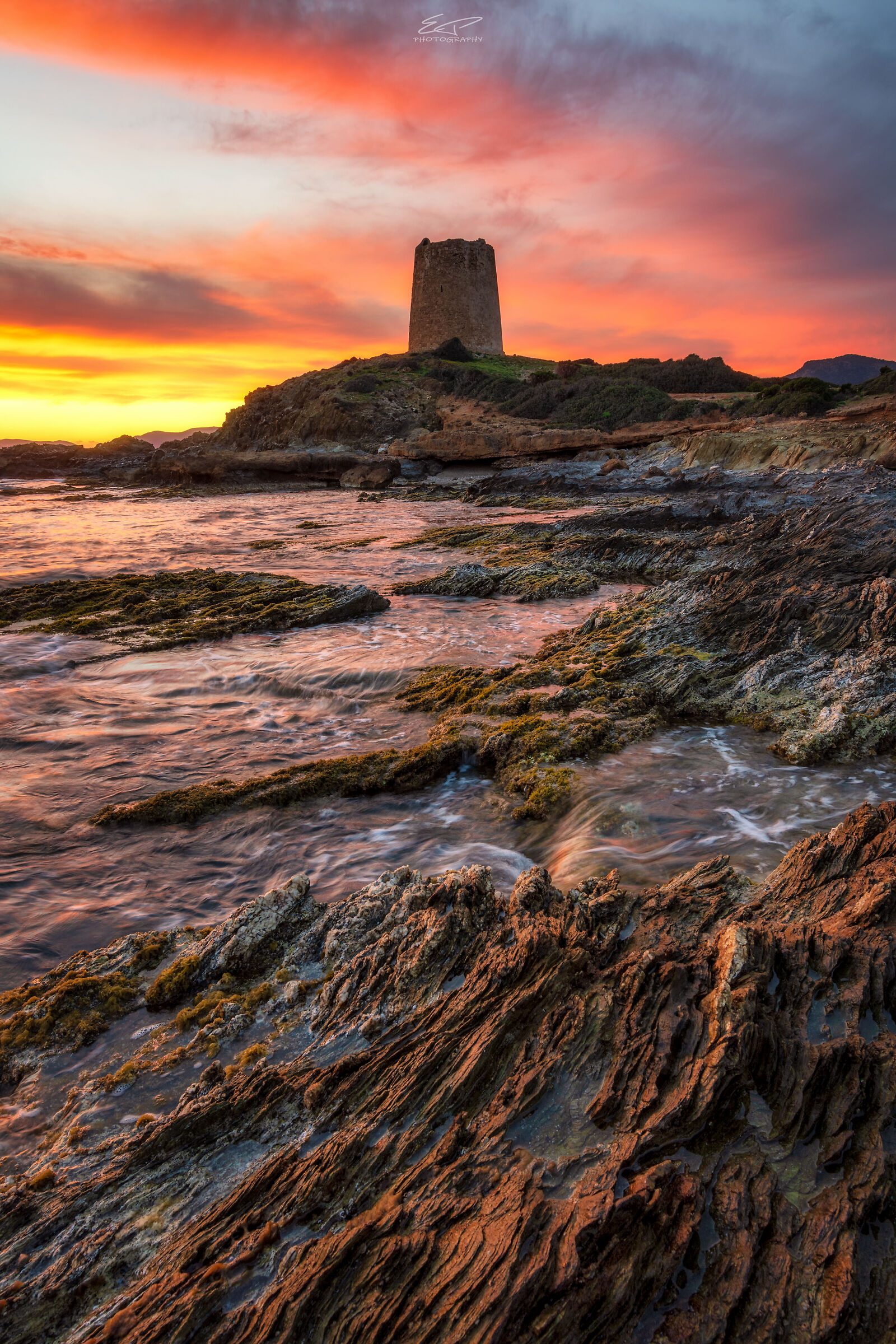 Sunset at the Coastal Tower of Pixinni.