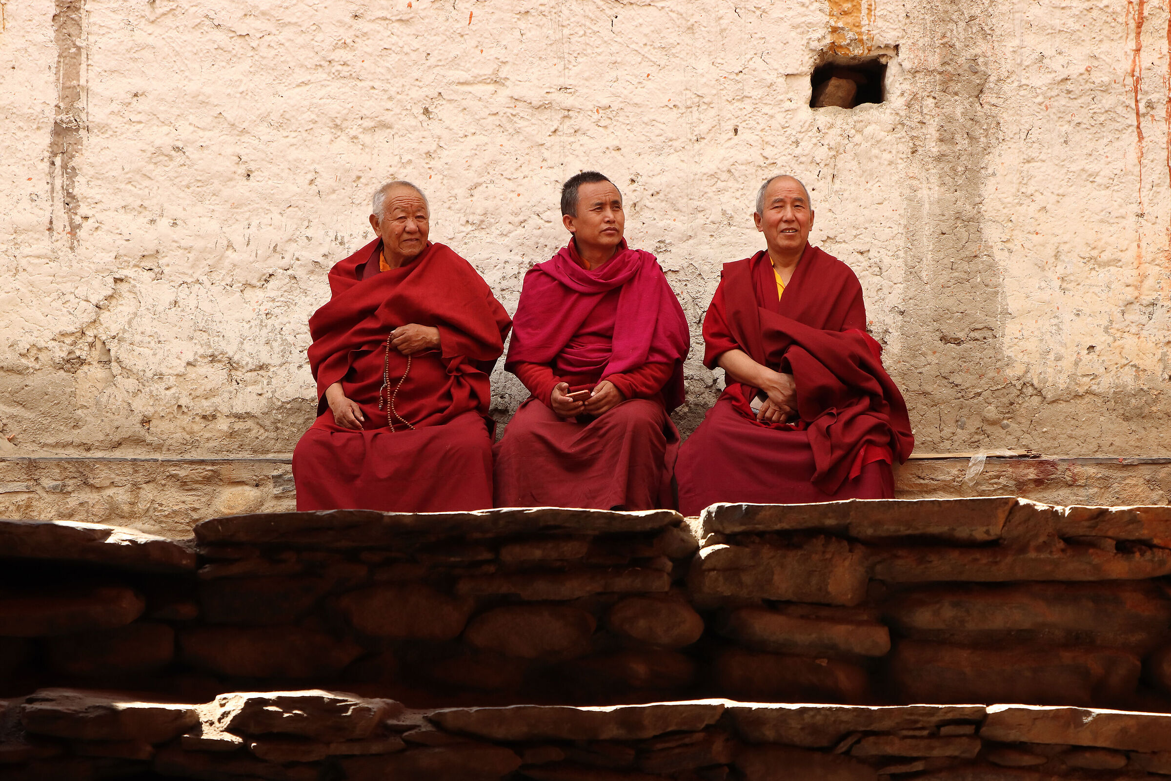 prayer break - outside the monastery -