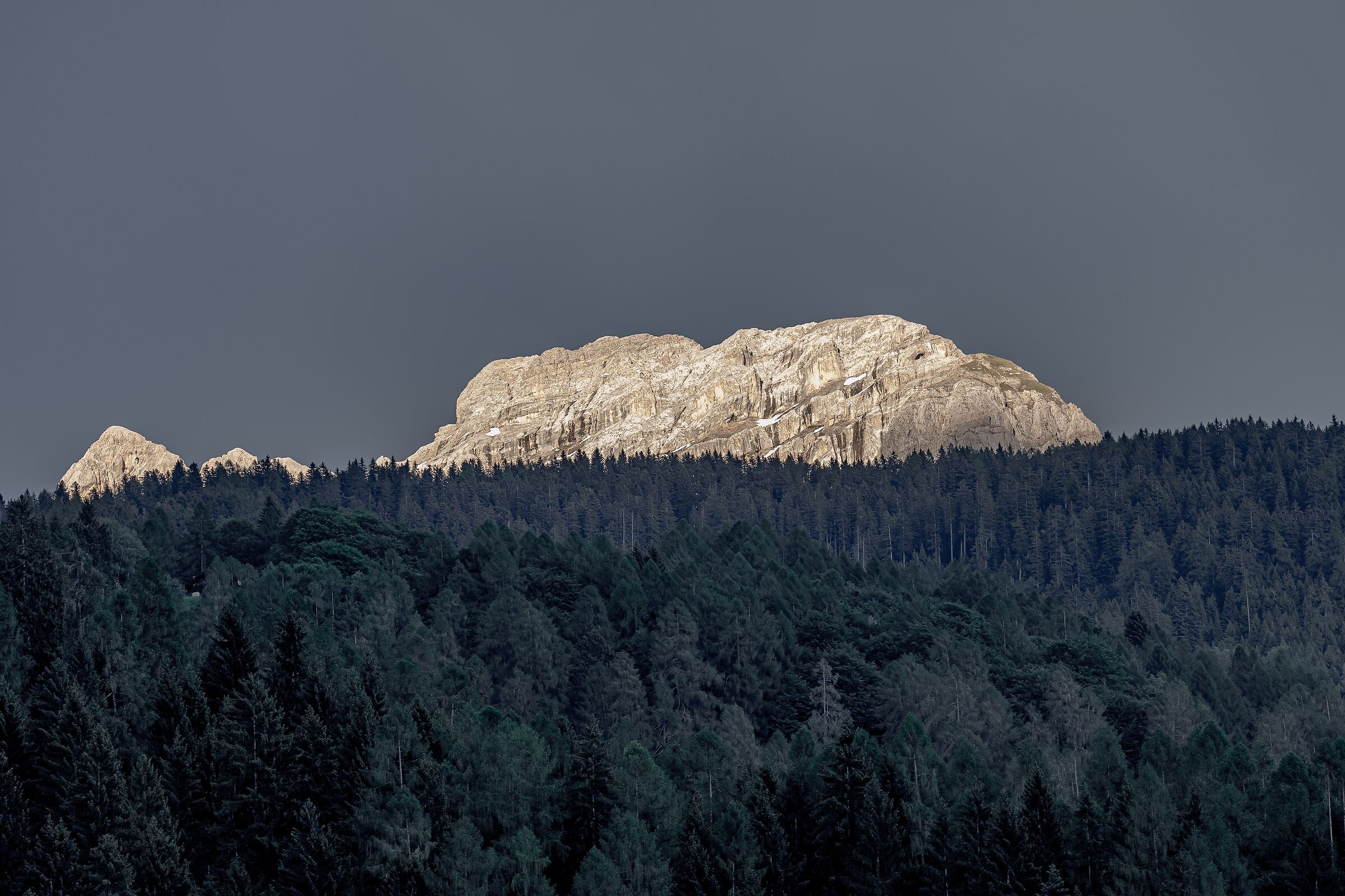 in the mountains after the storm, in the evening