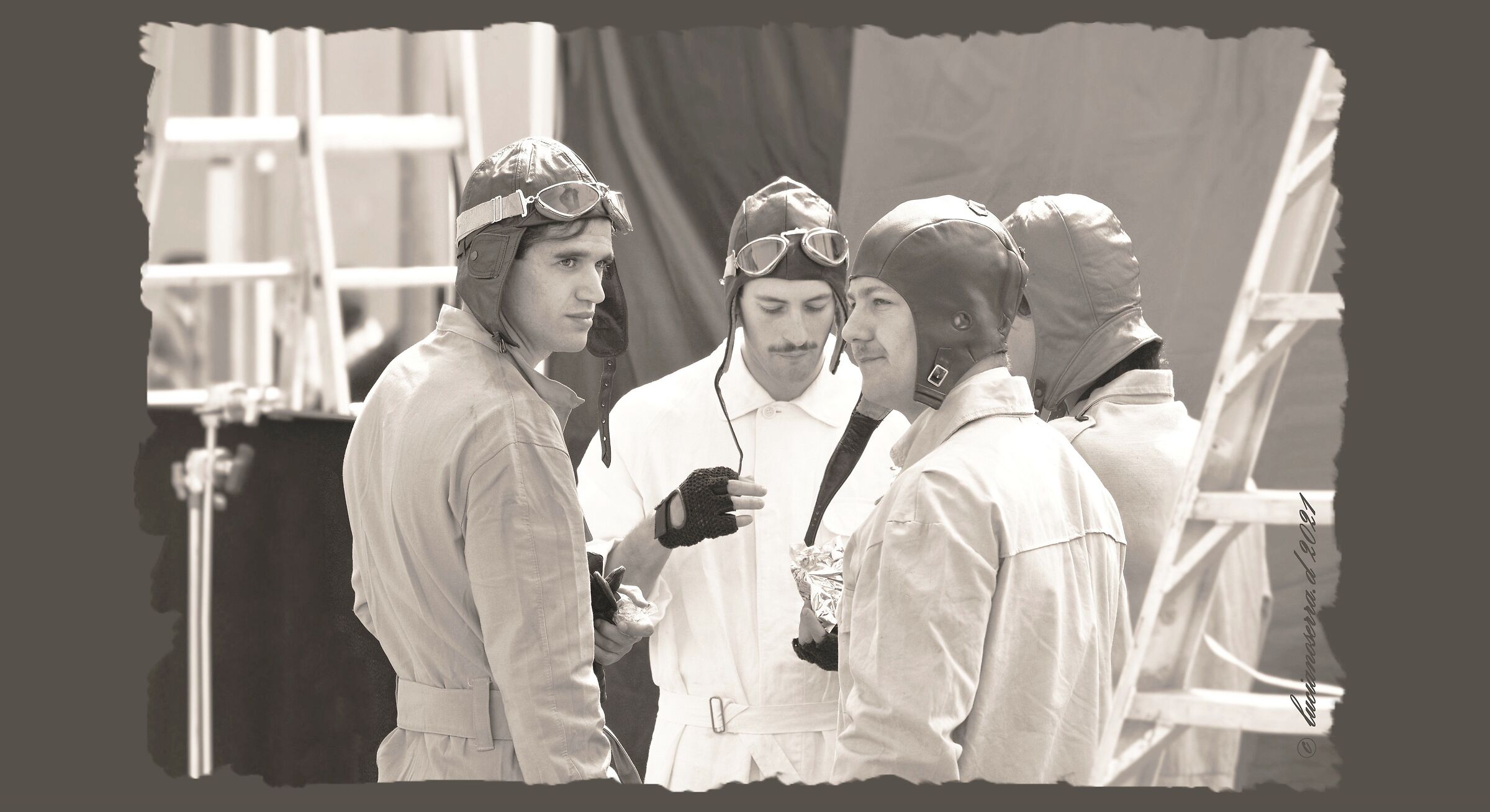 Matteo Leoni sul set del film Lamborghini