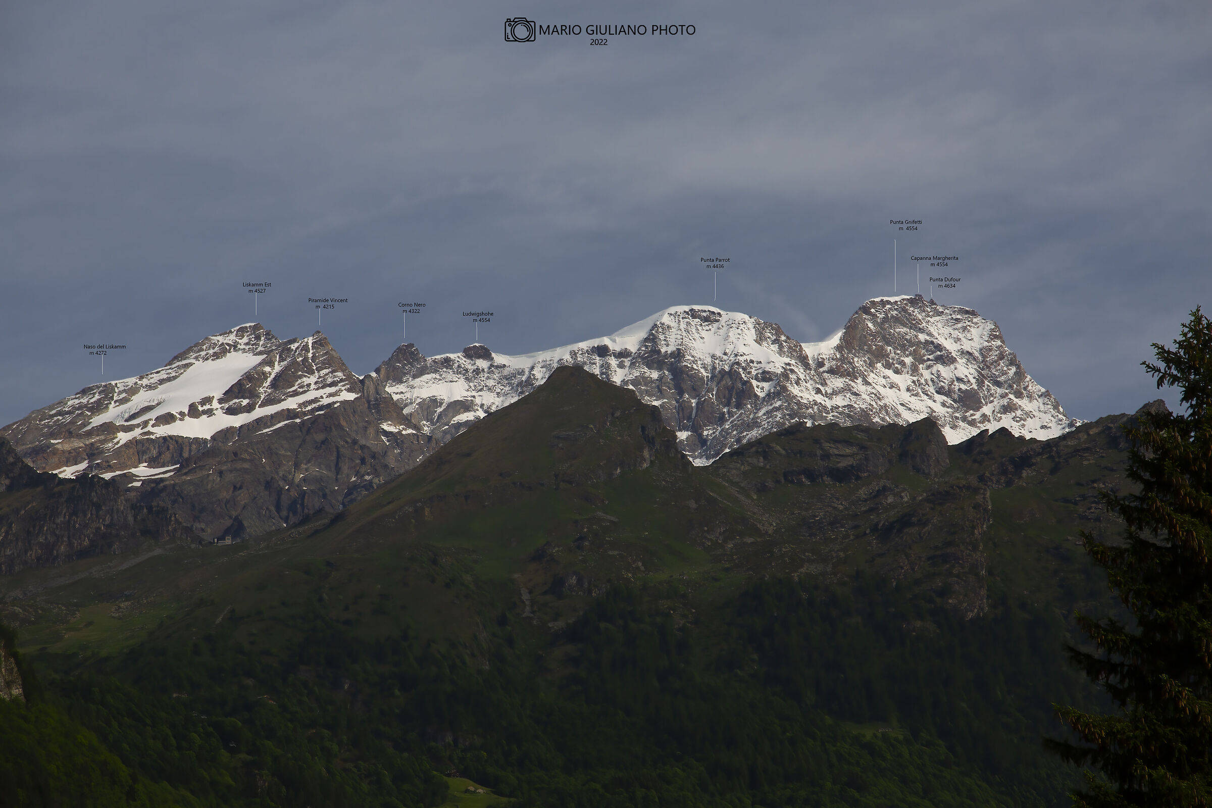 Massiccio del Monte Rosa da Riva Valdobbia