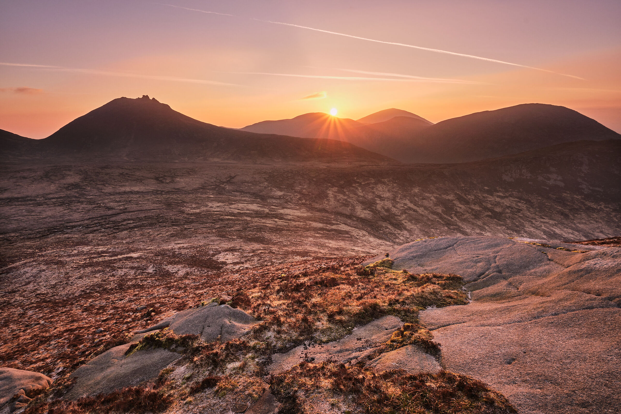 sunrise over the Mourne Mountains