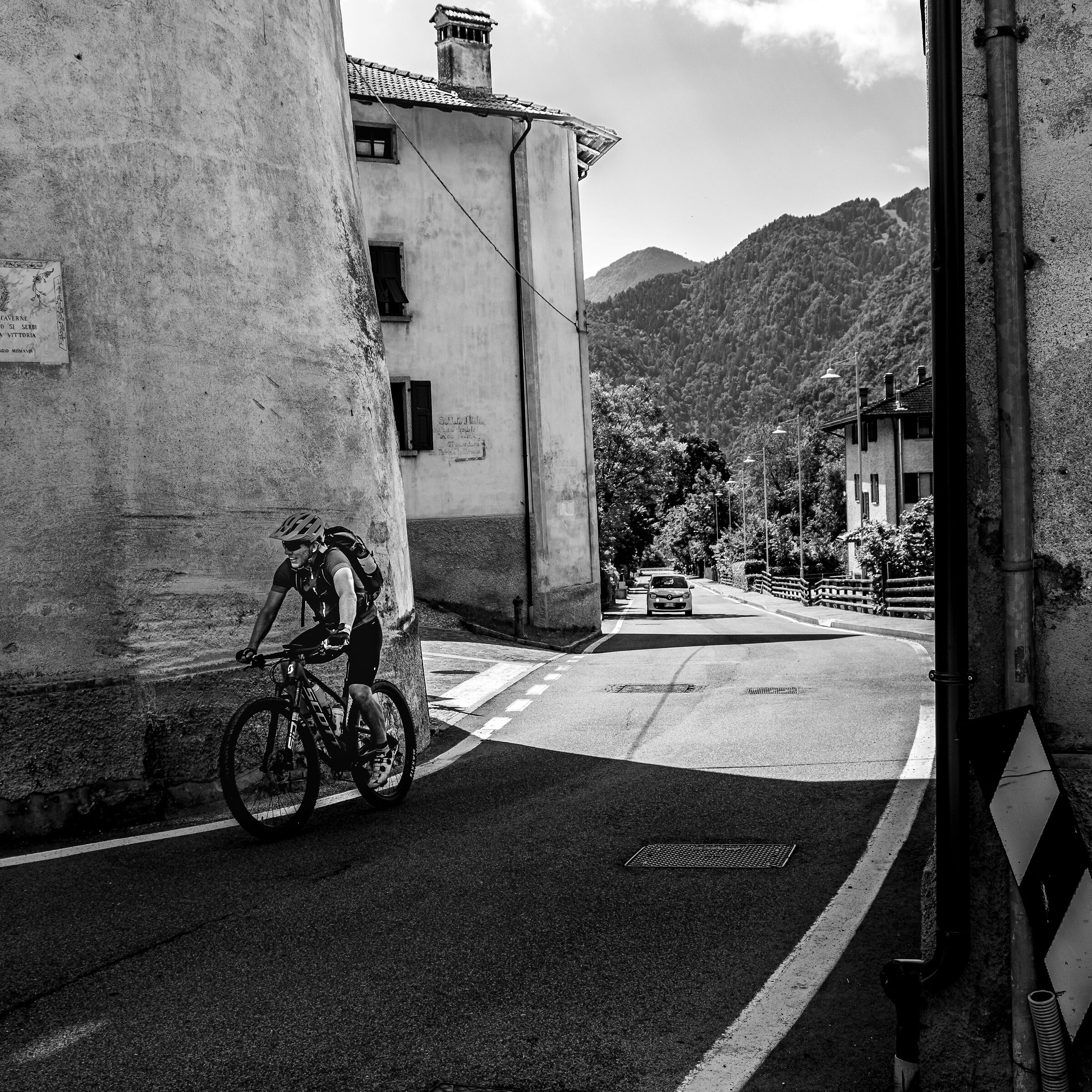 Climbing by bike