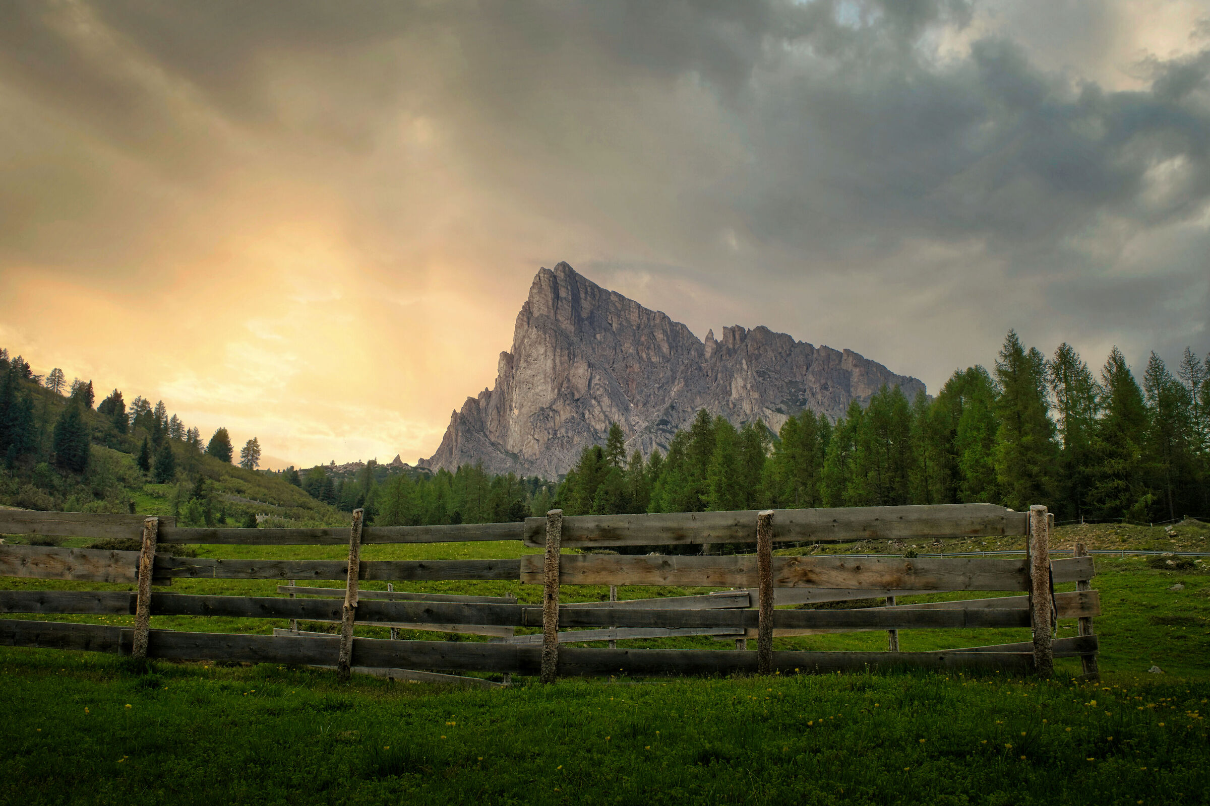 Sunset towards Passo Giau