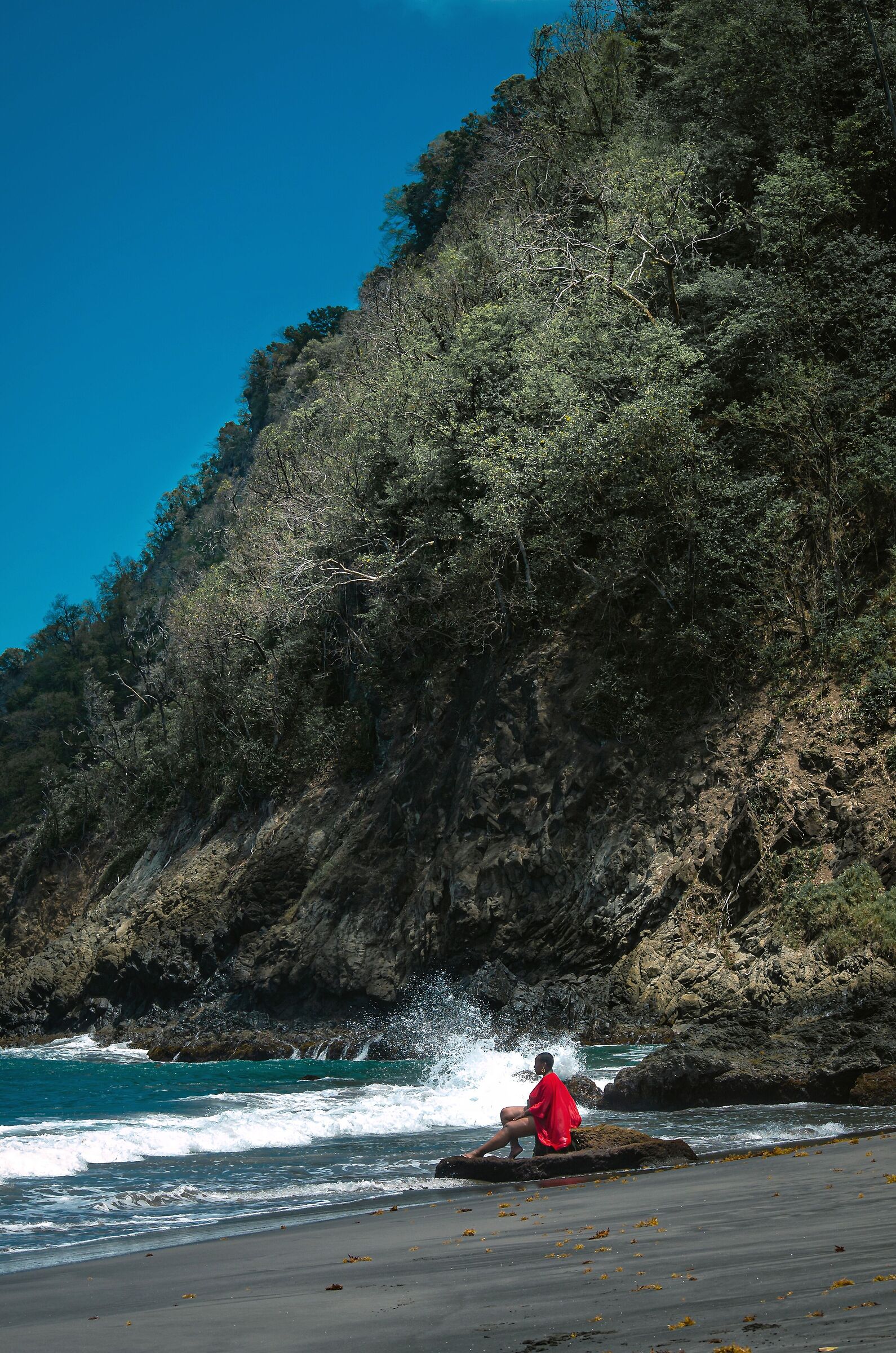 On wild beach