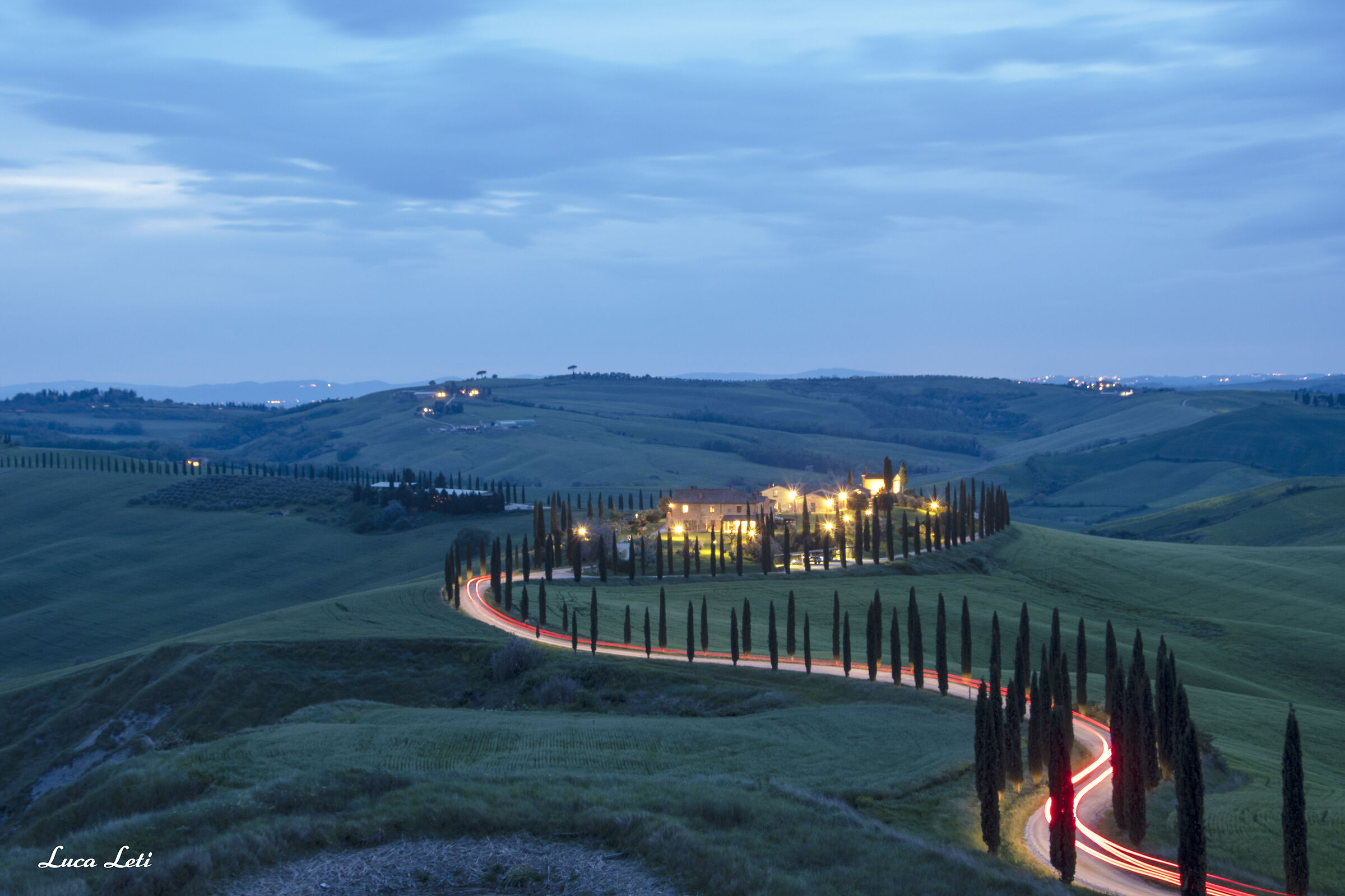 The Crete Senesi in the blue hour