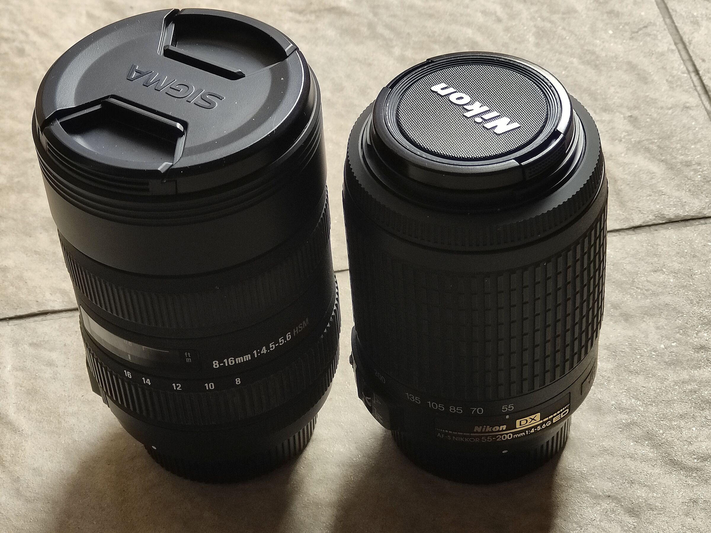 Comparison Sigma 8-16 Nikon 55-200 AF-S Vr