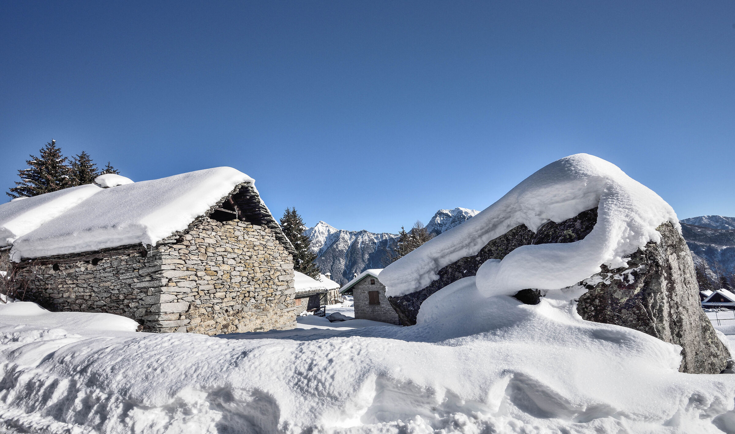 January 2021 snowshoeing Foppiano di Crodo