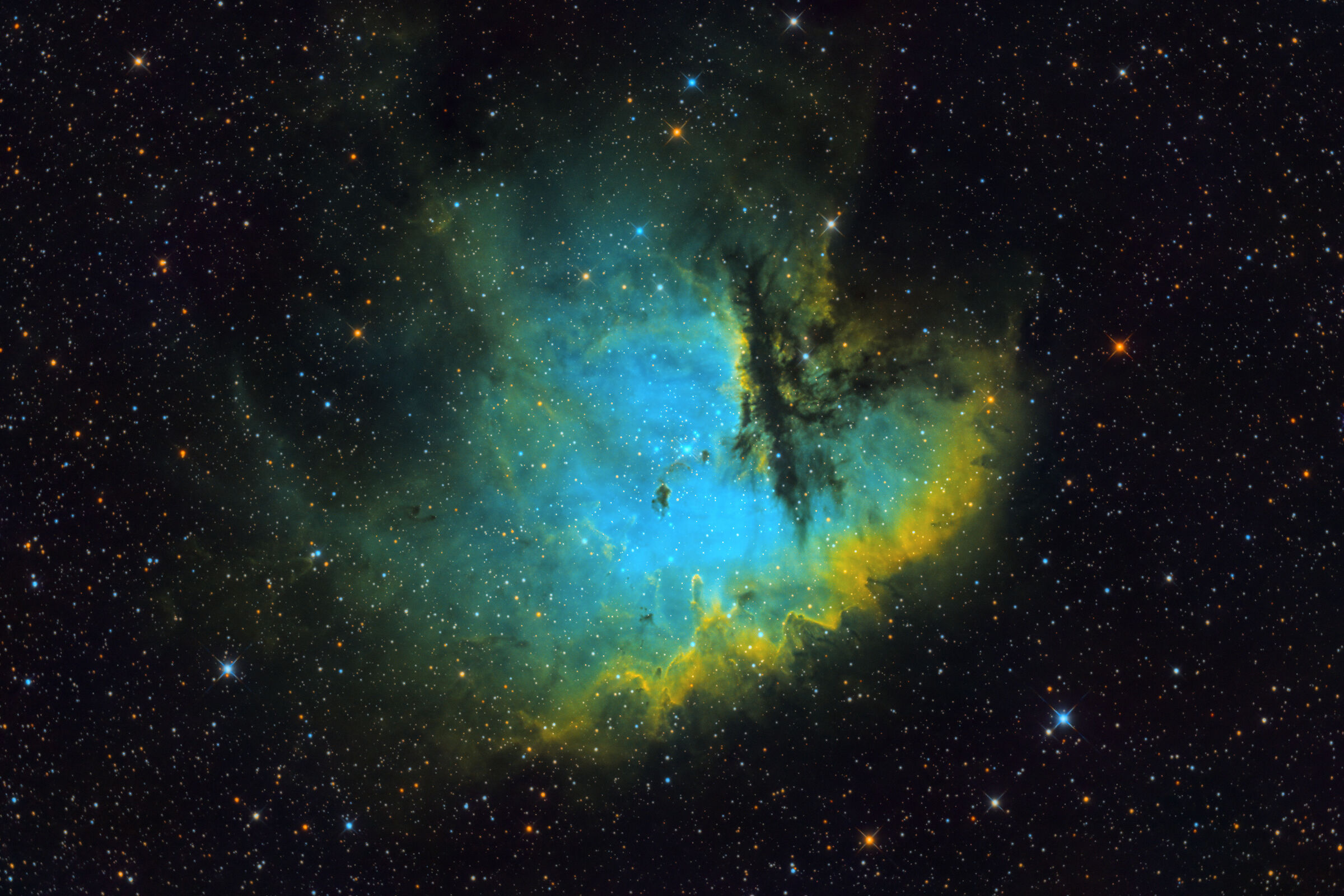 Nebulosa Pacman SHO (con stelle rgb)